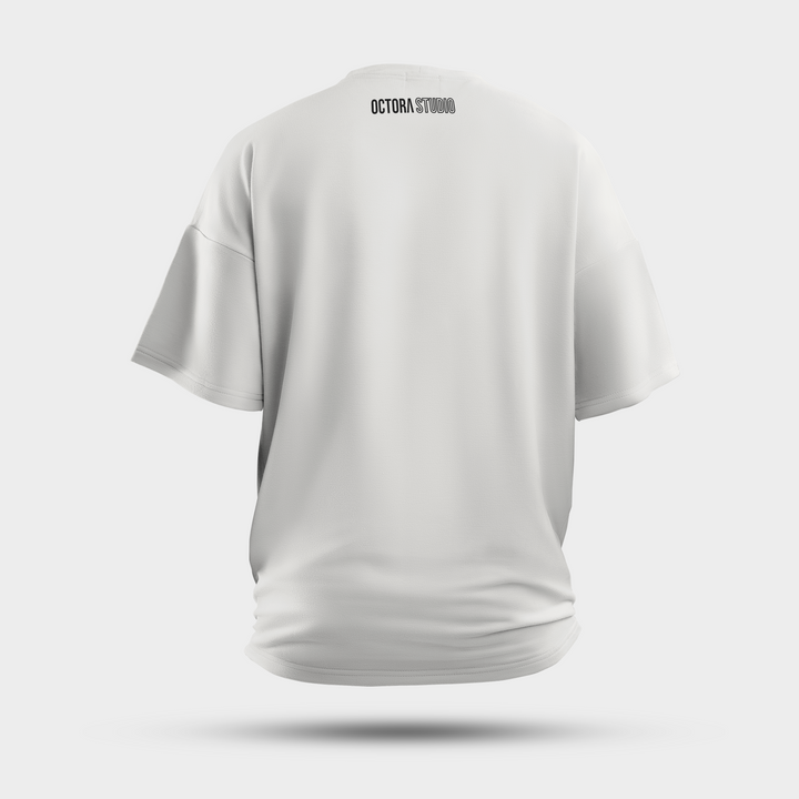 Octora Oversized French Terry T-Shirt – Off White | Bio-Washed Heavyweight Oversized Fit Tee