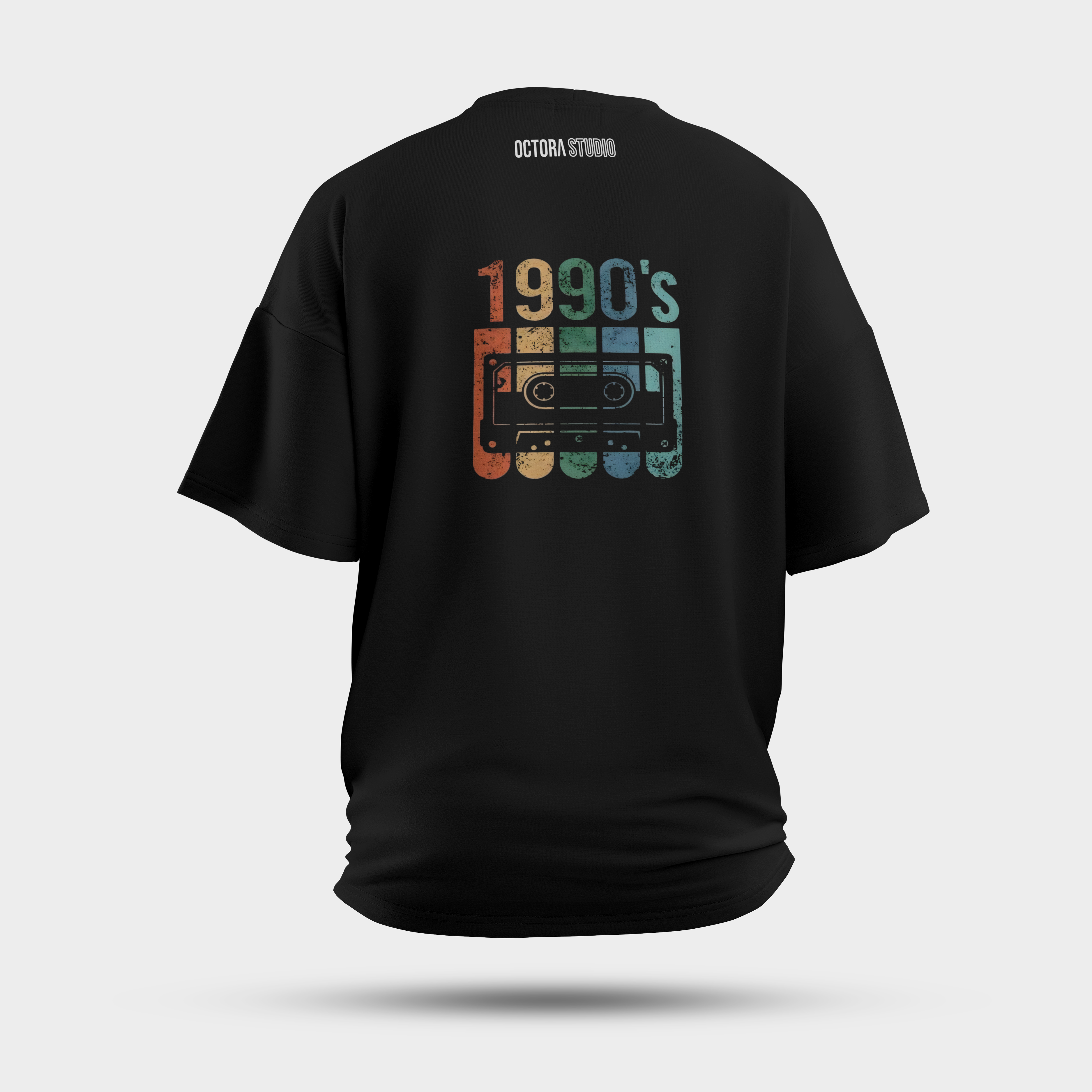 Octora Oversized T-Shirt – 1990’s Retro Tape Edition | 100% Cotton Heavyweight (240–260 GSM)