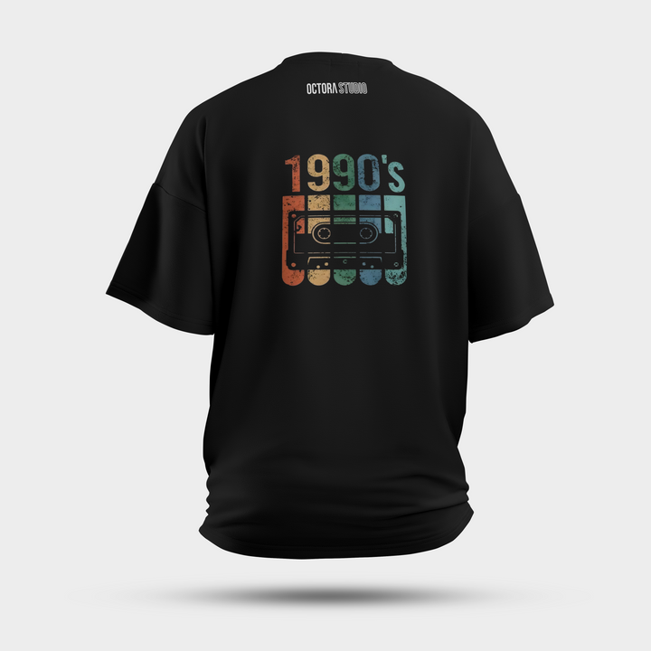 Octora Oversized T-Shirt – 1990’s Retro Tape Edition | 100% Cotton Heavyweight (240–260 GSM)