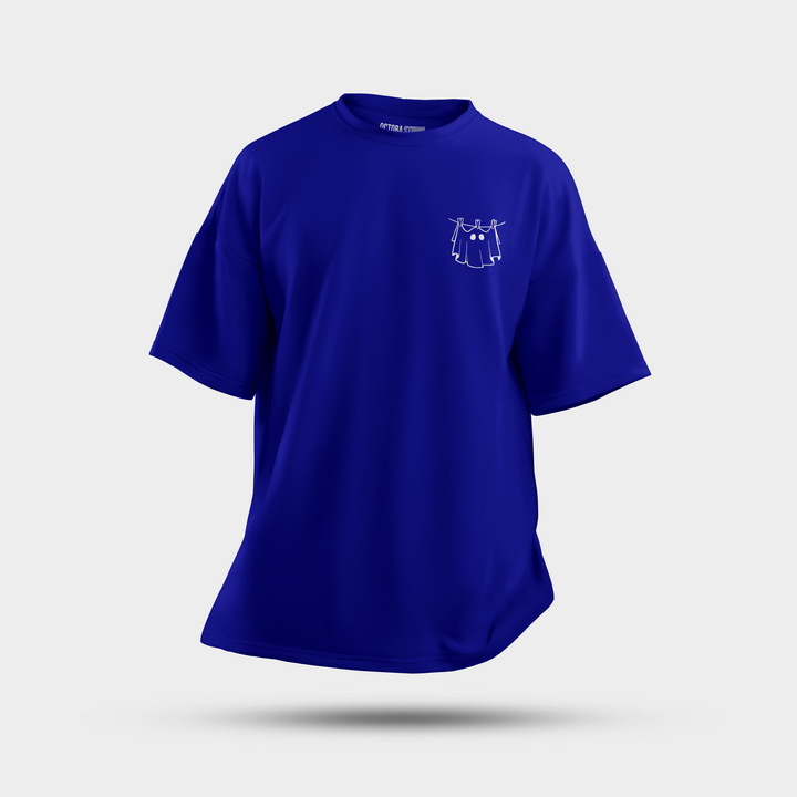 Black Ghost Graphic Oversized T-Shirt – Minimal Line Art Tee | Heavy 240 GSM Cotton