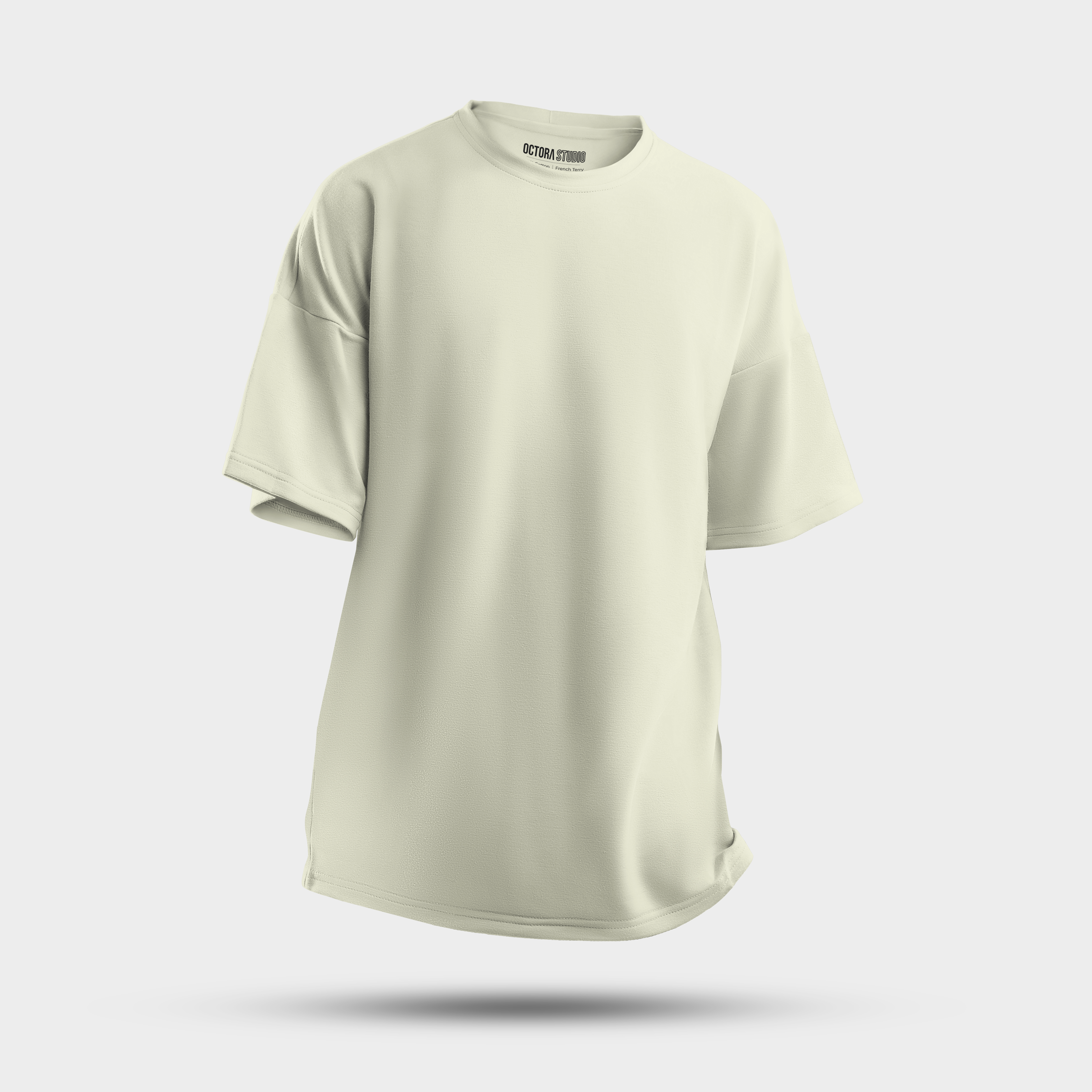 Octora Oversized French Terry T-Shirt – Beige | Premium French Terry 100% Cotton Tee