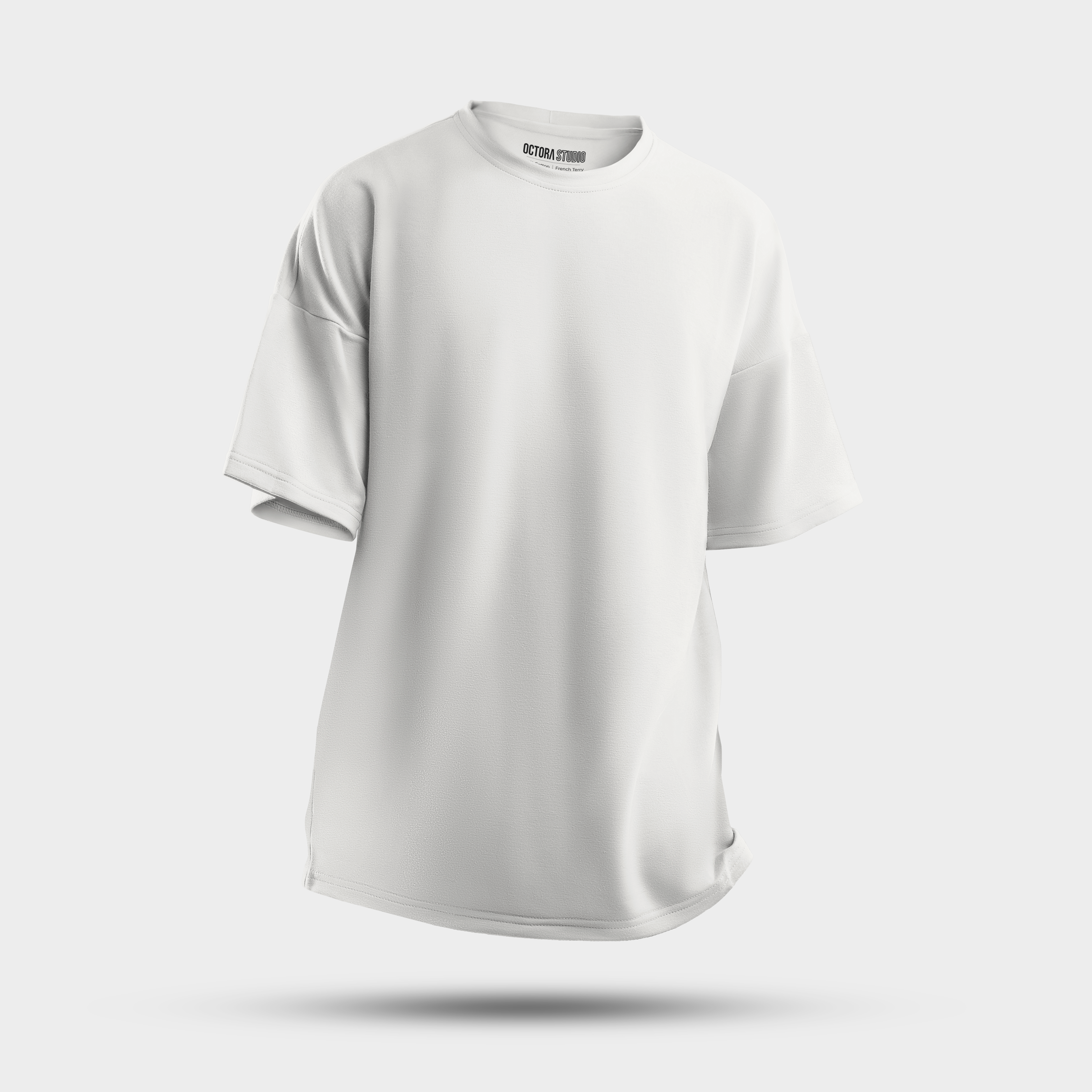 Octora Oversized French Terry T-Shirt – Off White | Bio-Washed Heavyweight Oversized Fit Tee