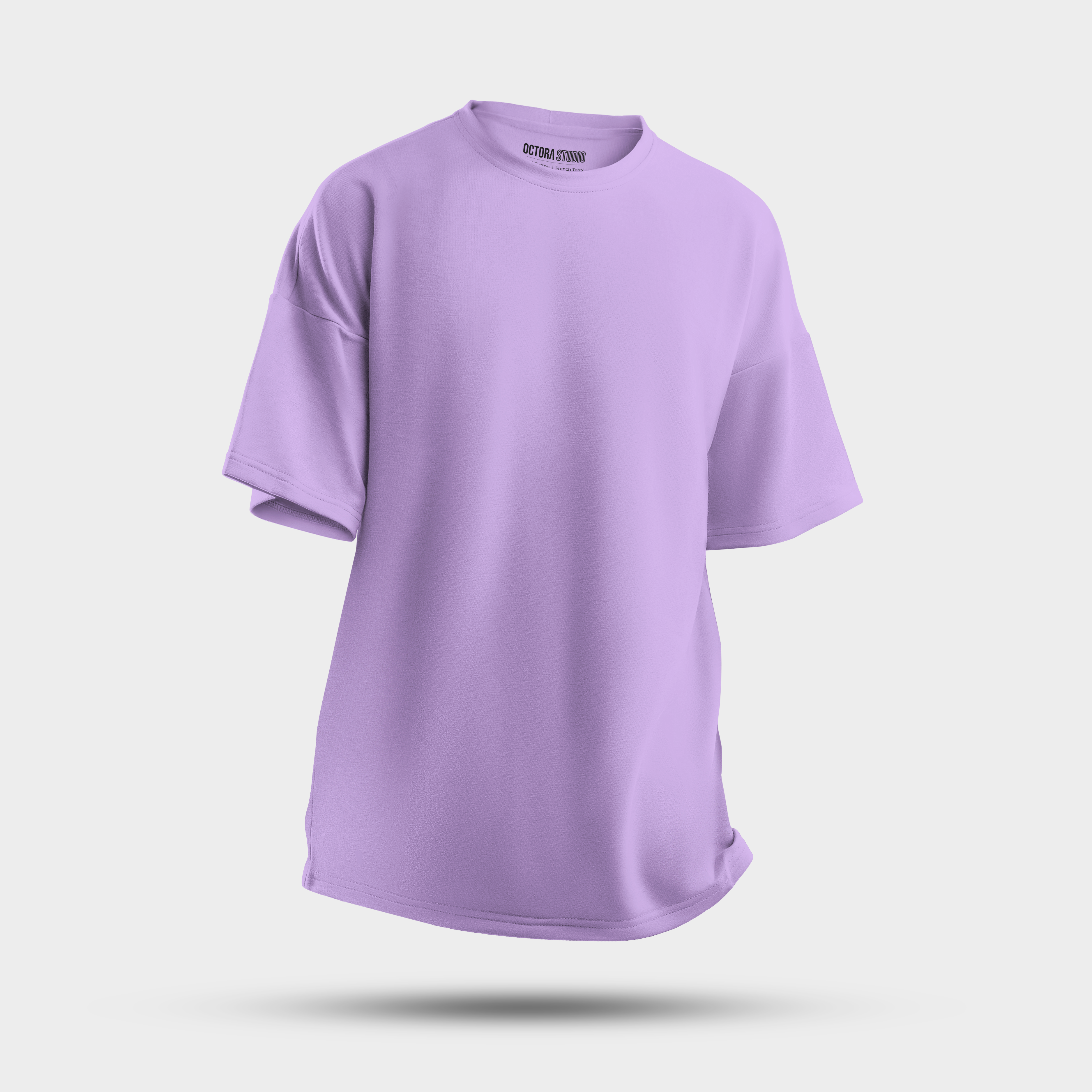 Octora Oversized French Terry T-Shirt – Lavender | Bio-Washed French Terry Oversized Tee  🤎 Beige