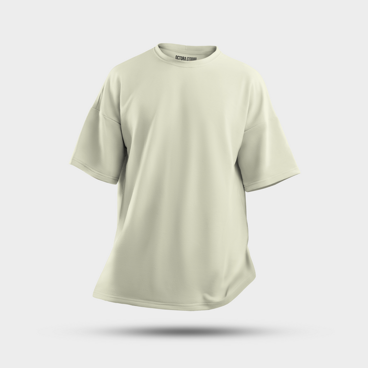 Octora Oversized French Terry T-Shirt – Beige | Premium French Terry 100% Cotton Tee