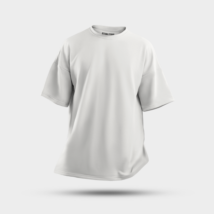 Octora Oversized French Terry T-Shirt – Off White | Bio-Washed Heavyweight Oversized Fit Tee