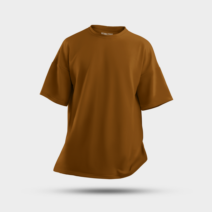 Octora Oversized French Terry T-Shirt – Chocolate Brown | 100% Cotton Heavyweight (240–260 GSM)