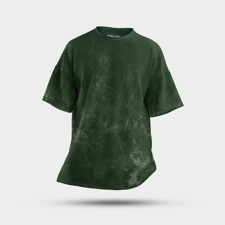 Octora Oversized Acid Wash T-Shirt – Green | Heavyweight 100% Cotton French Terry Tee