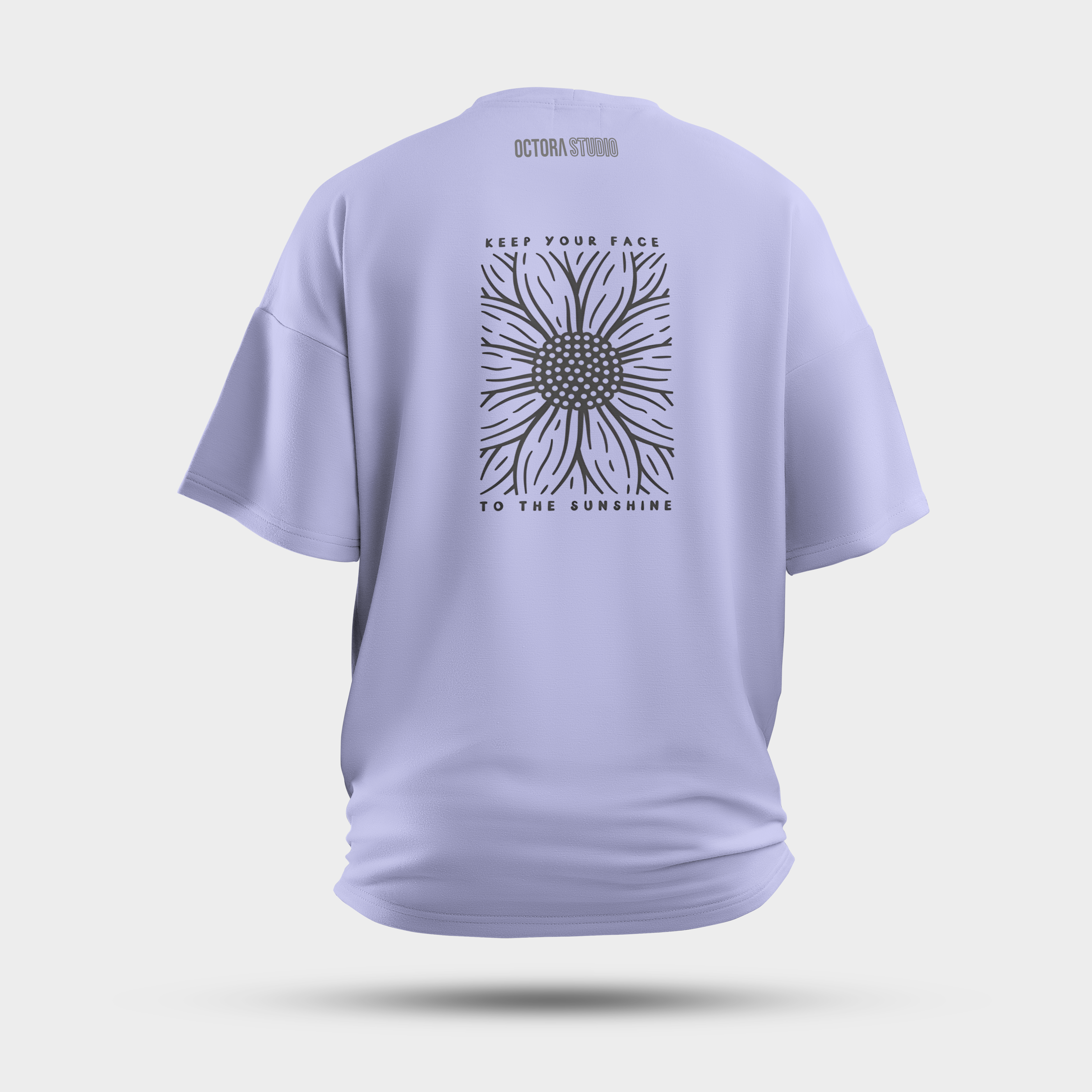 Sunflower Line Art Oversized T-Shirt – Inspirational Quote Graphic Tee | Premium Cotton