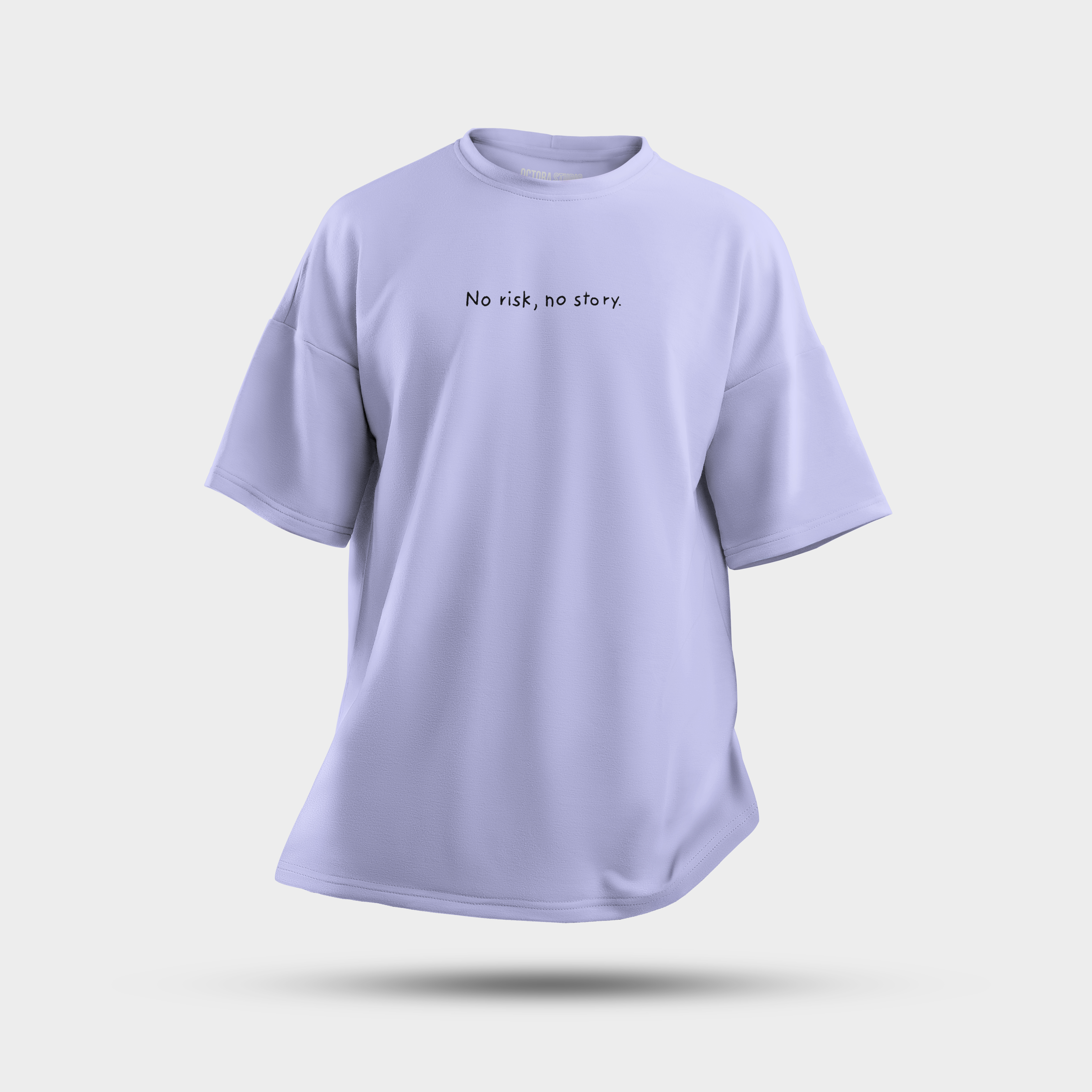 No Risk No Story Oversized T-Shirt – Minimal Motivational Quote Tee | Premium 240 GSM Cotton