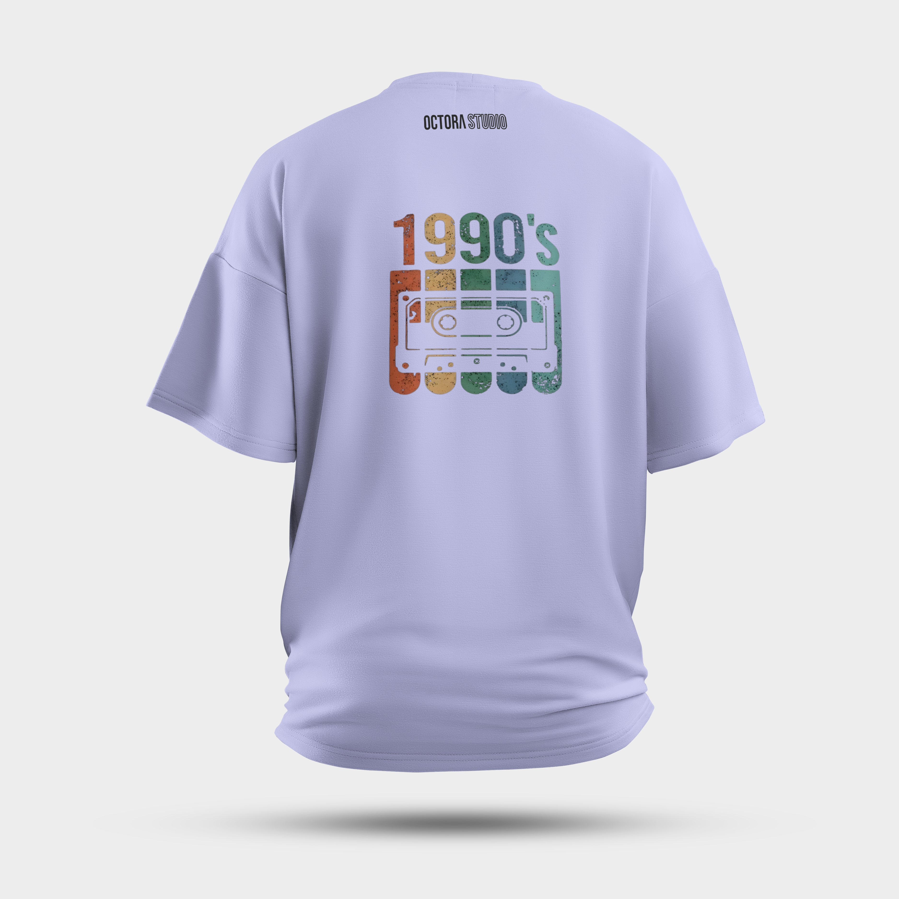 Octora Oversized T-Shirt – 1990’s Retro Tape Edition | 100% Cotton Heavyweight (240–260 GSM)