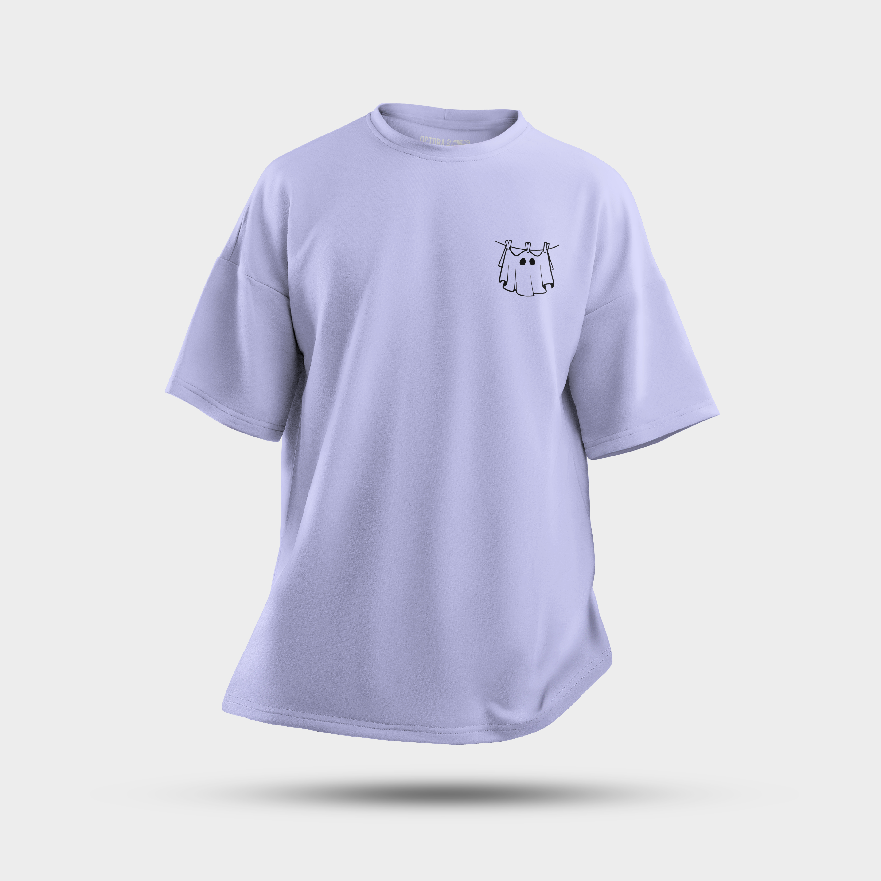 Black Ghost Graphic Oversized T-Shirt – Minimal Line Art Tee | Heavy 240 GSM Cotton