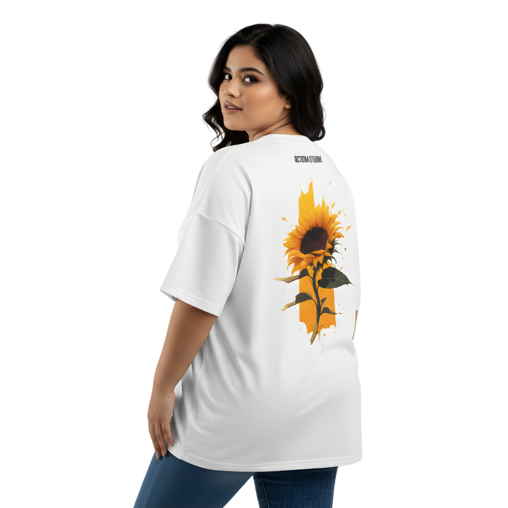 Sunflower Oversized T-Shirt – Artistic Floral Graphic Tee | Octora Studio