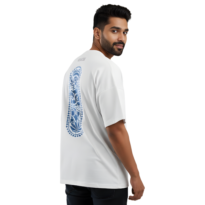 Graffiti Art Oversized T-Shirt – Traditional Floral Pattern Tee