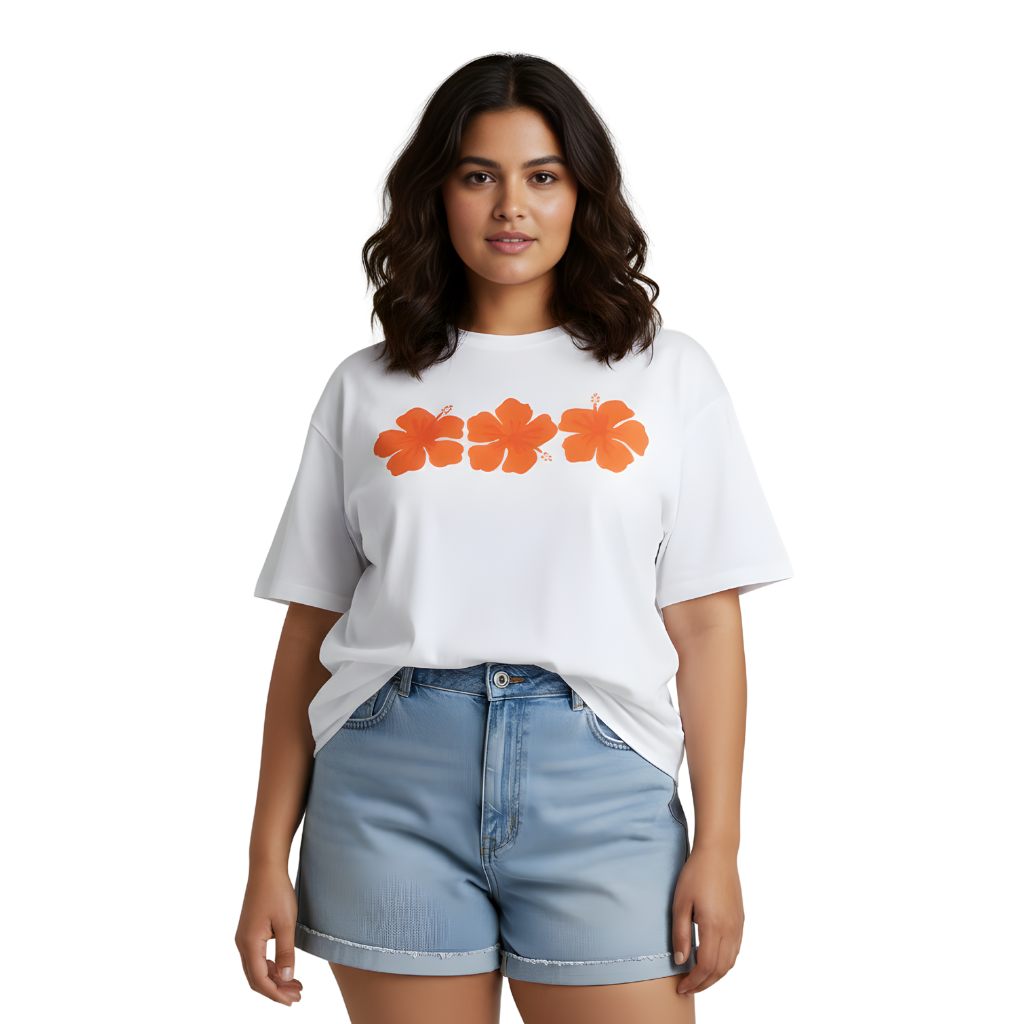 Floral Oversized T-Shirt – Tropical Flower Graphic Tee