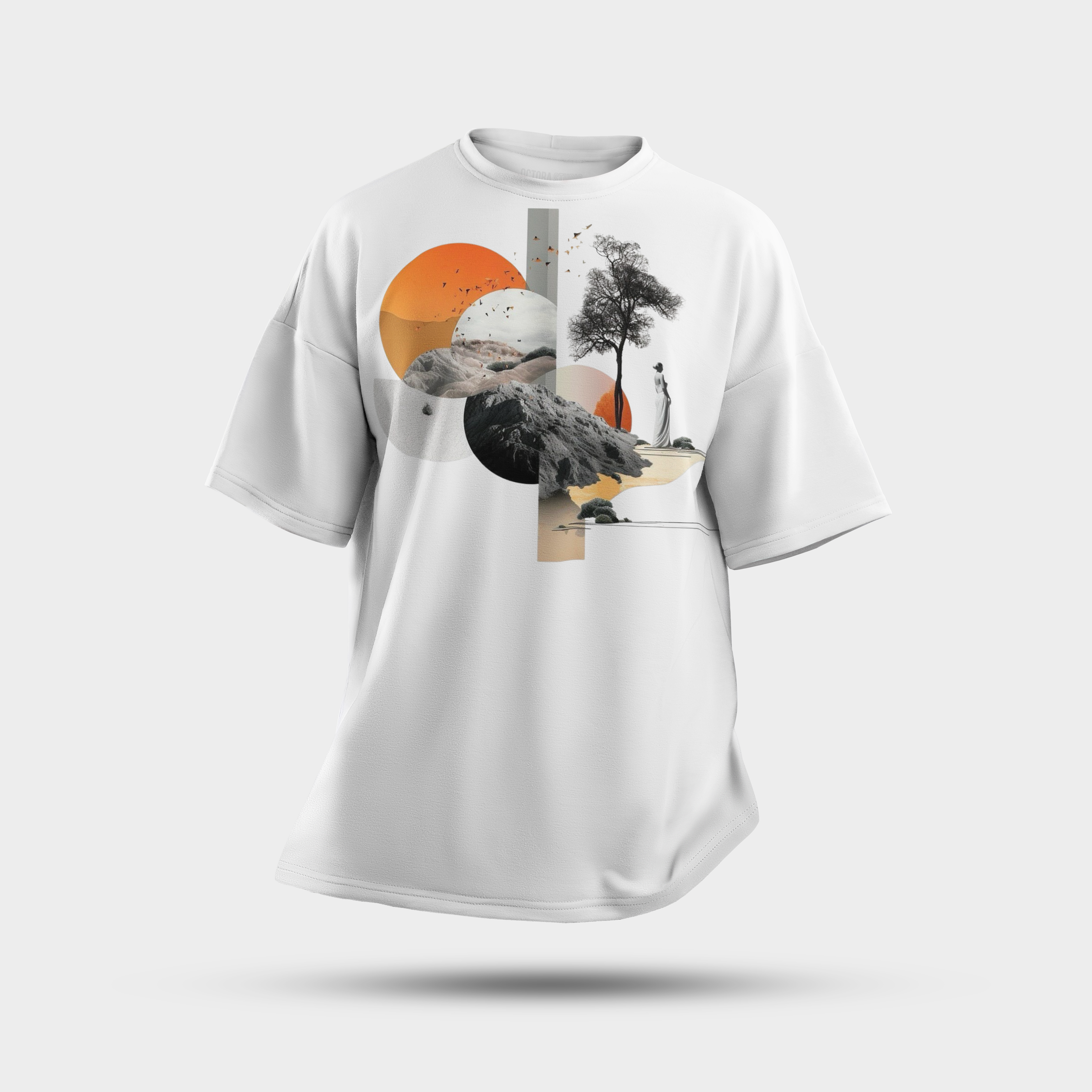 Octora Oversized T-Shirt – Sunset Mirage Edition | 100% Cotton Heavyweight (240–260 GSM)