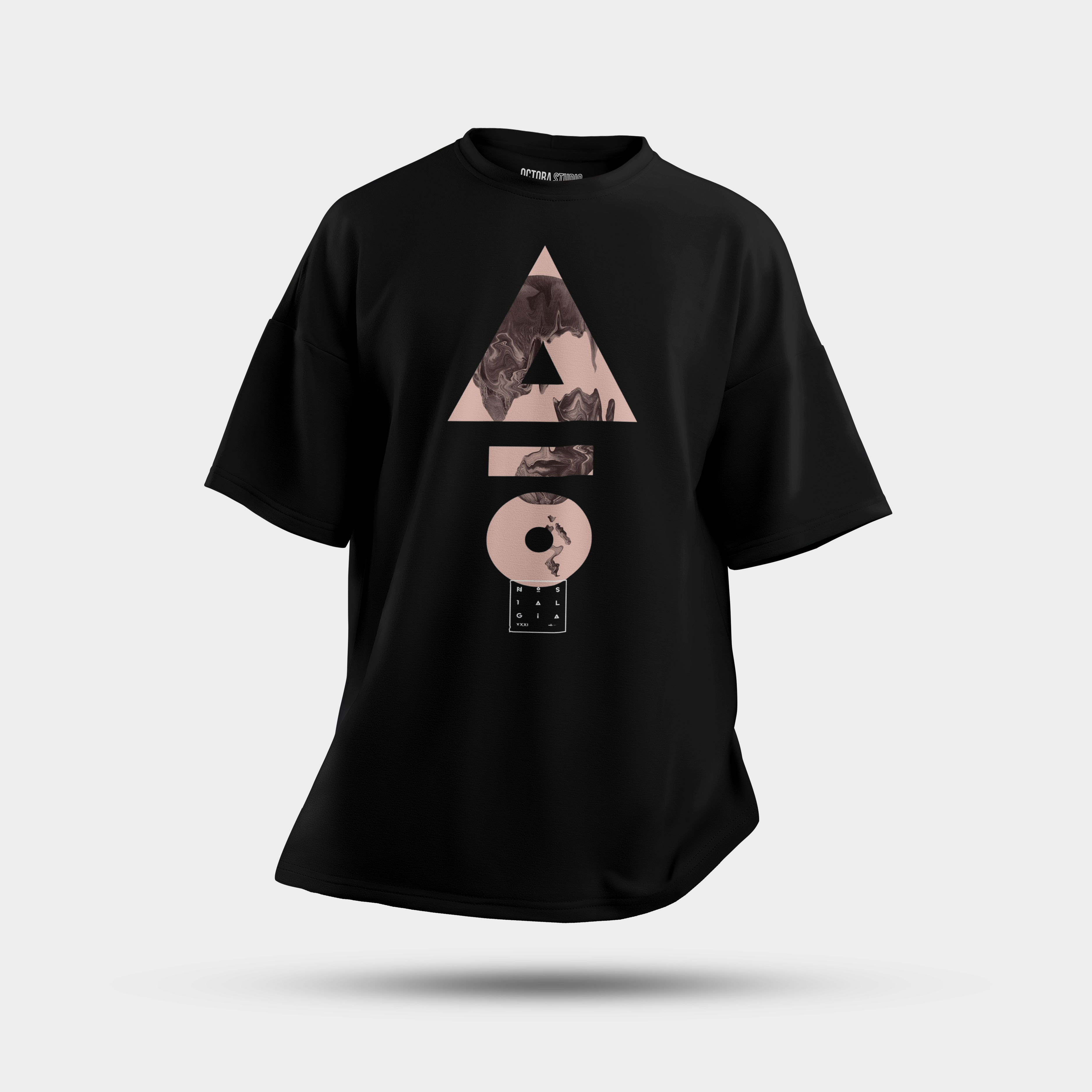Octora Oversized T-Shirt – Geometric Flow Edition | 100% Cotton Heavyweight (240–260 GSM)