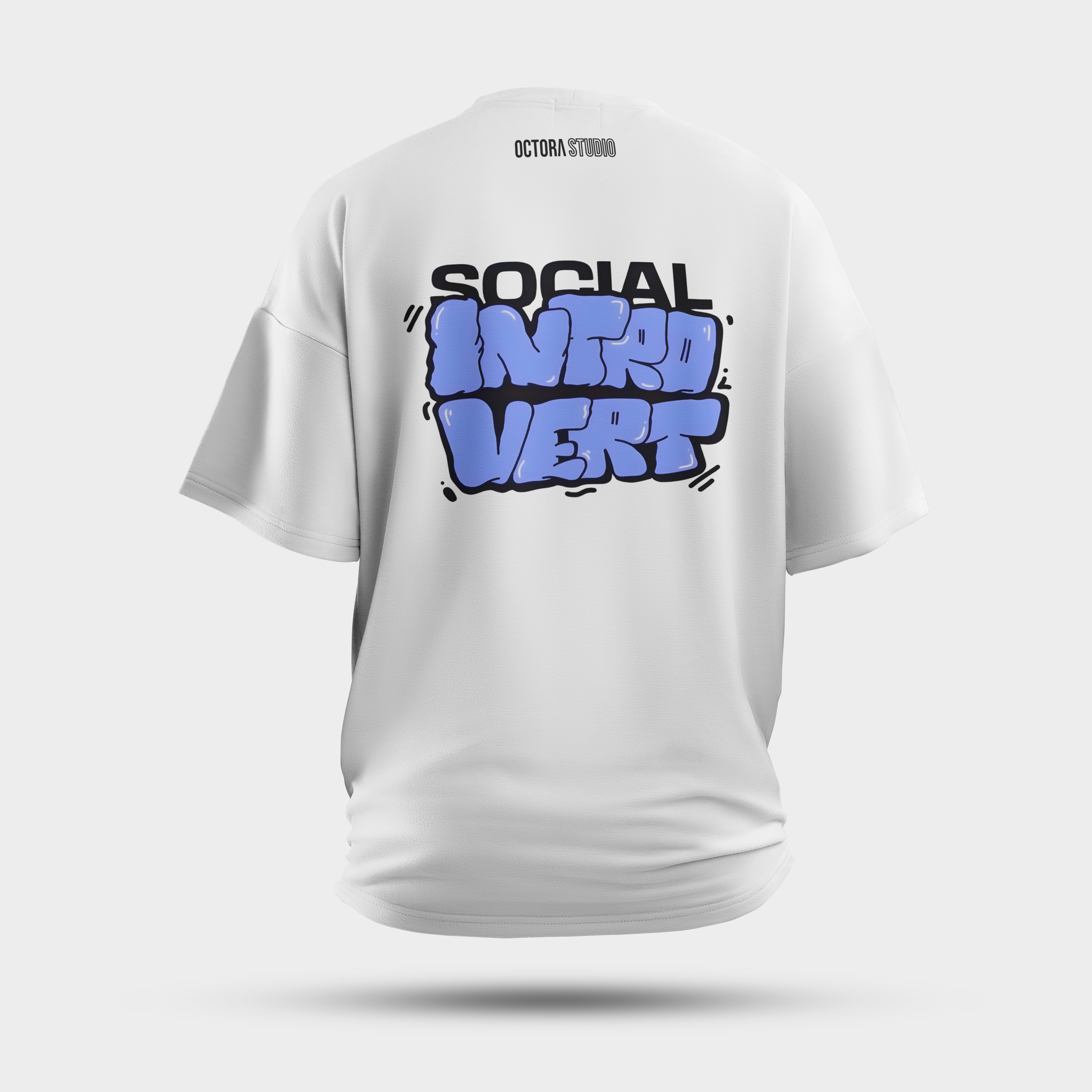 Octora Oversized T-Shirt – Social Introvert Edition | 100% Cotton Heavyweight (240–260 GSM)