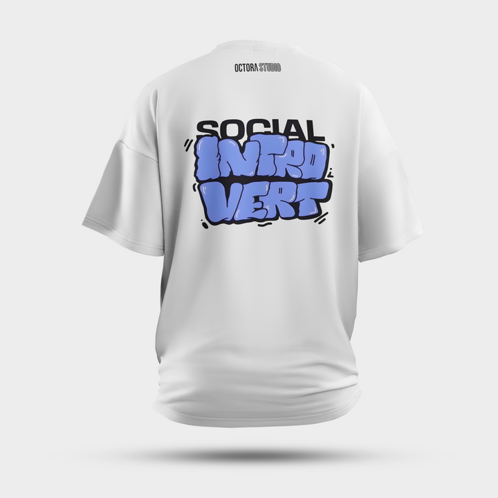 Octora Oversized T-Shirt – Social Introvert Edition | 100% Cotton Heavyweight (240–260 GSM)
