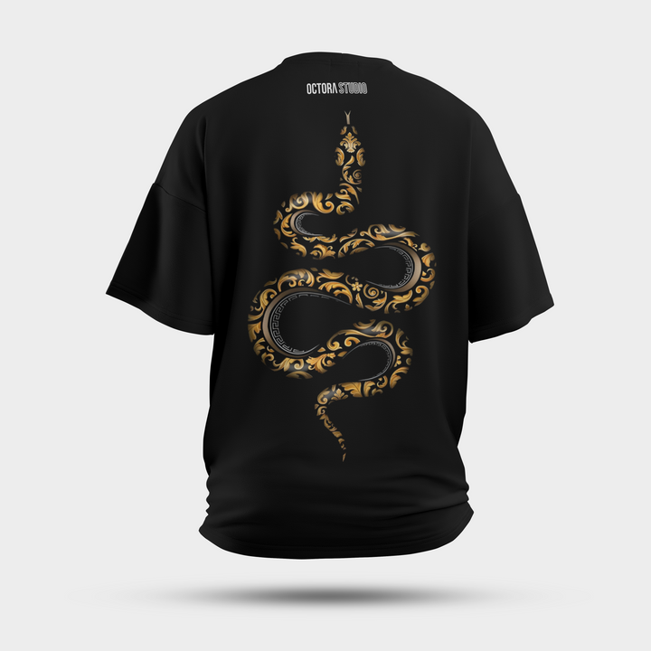 Octora Oversized T-Shirt – Royal Serpent Edition | 100% Cotton Heavyweight (240–260 GSM)