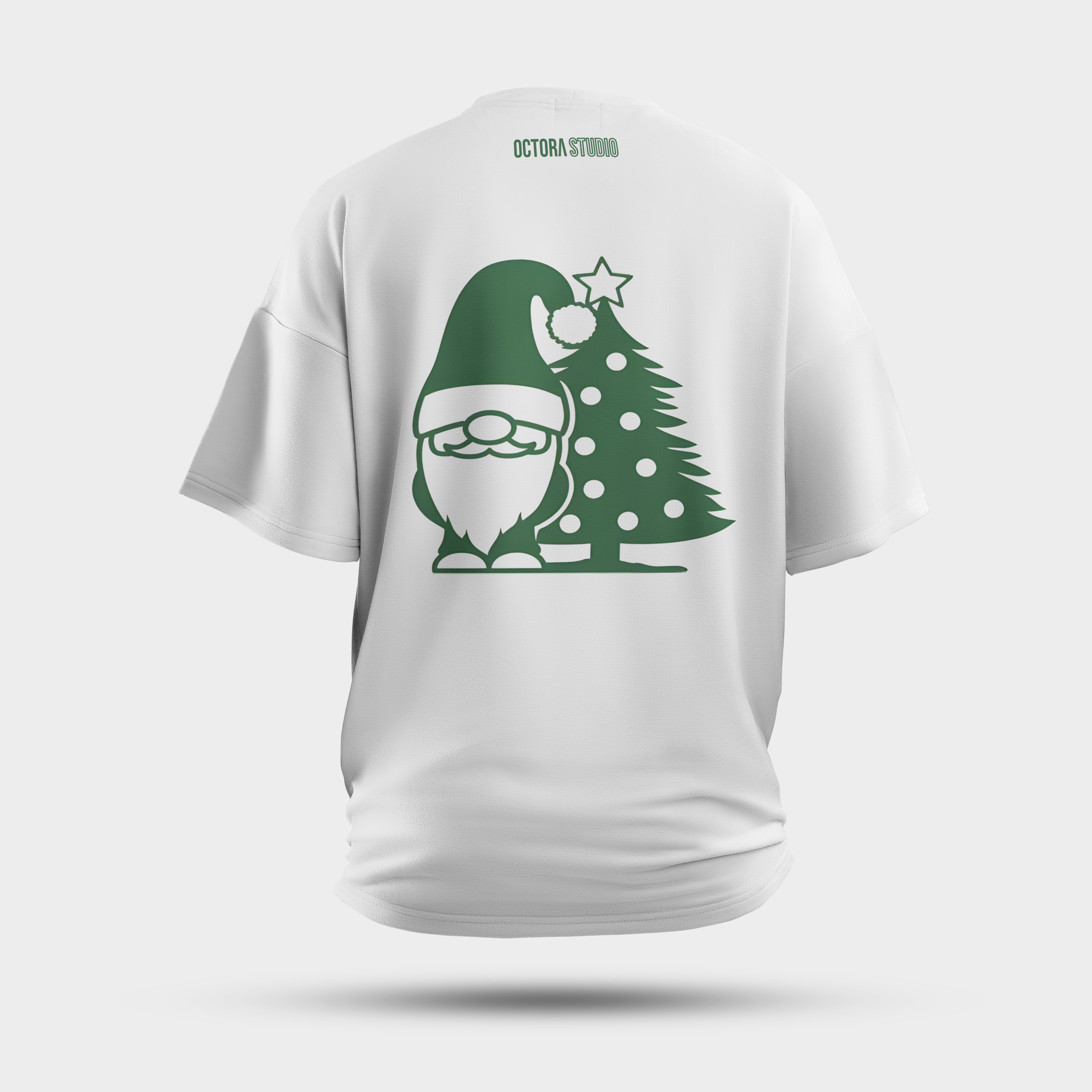 Santa & Christmas Tree Oversized Christmas T-Shirt – Festive College Wear