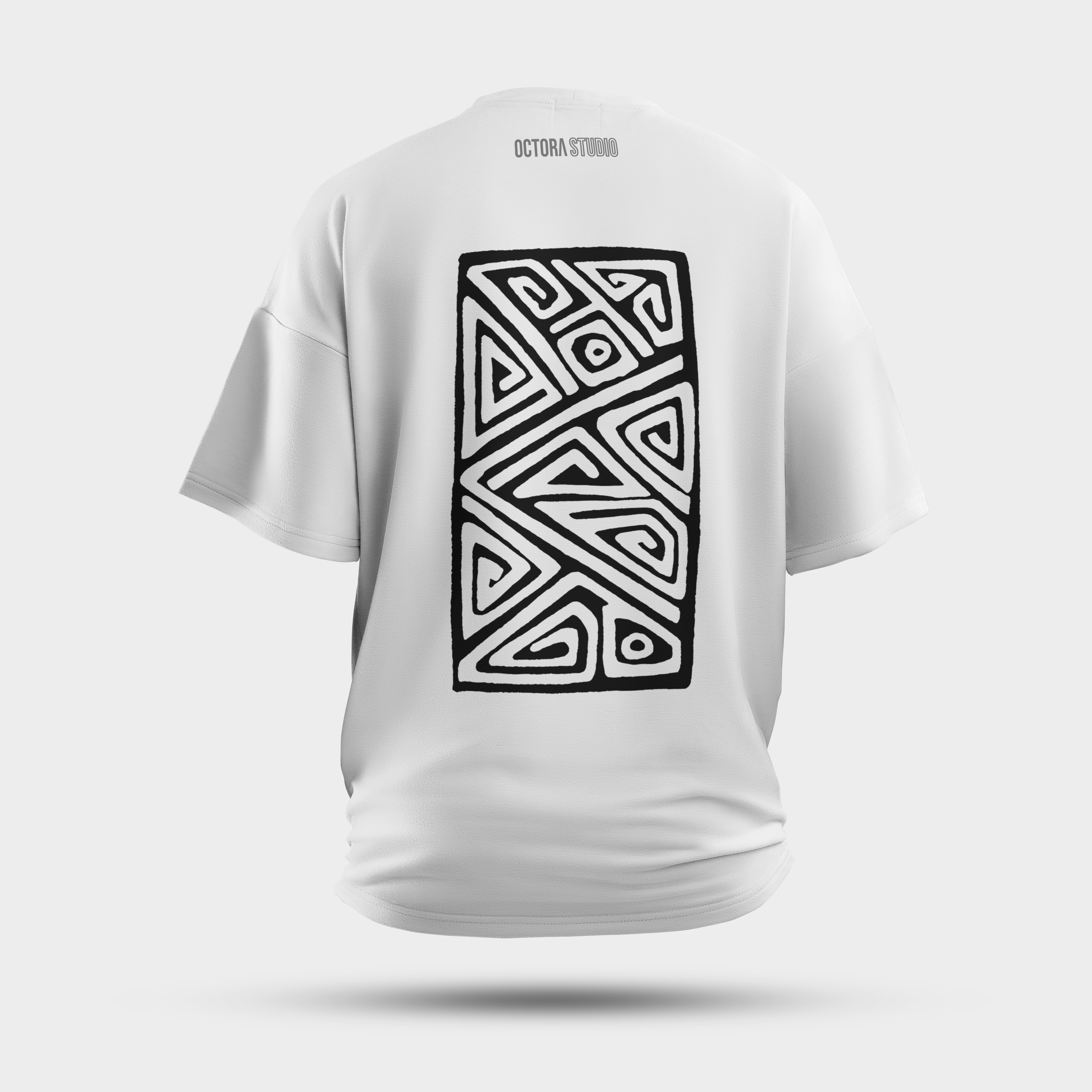 Geometric Hand-Drawn Oversized T-Shirt – Modern Line Art Graphic Tee