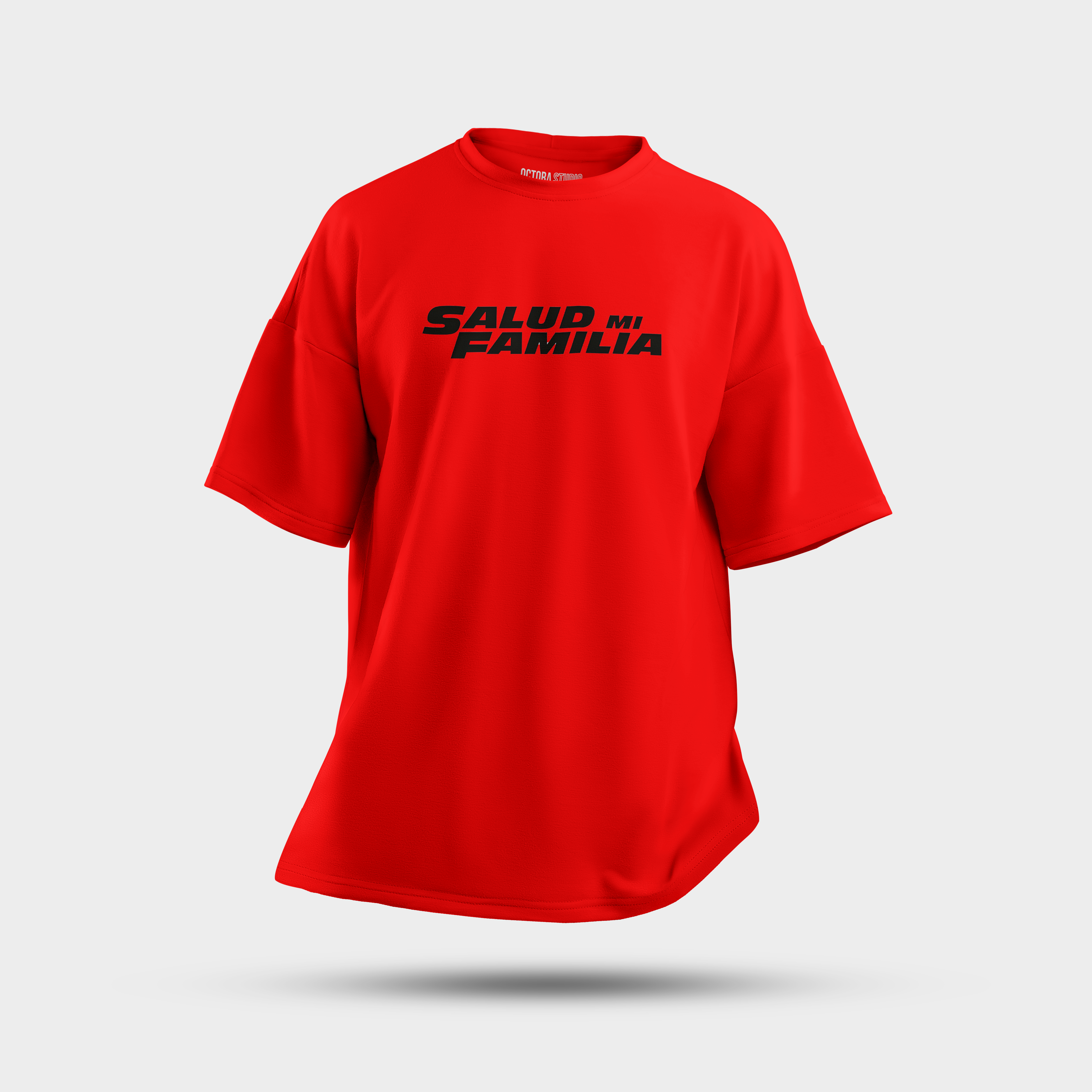 Octora Oversized Printed T-Shirt – Salud Mi Familia Edition | 100% Cotton Heavyweight (240–260 GSM)