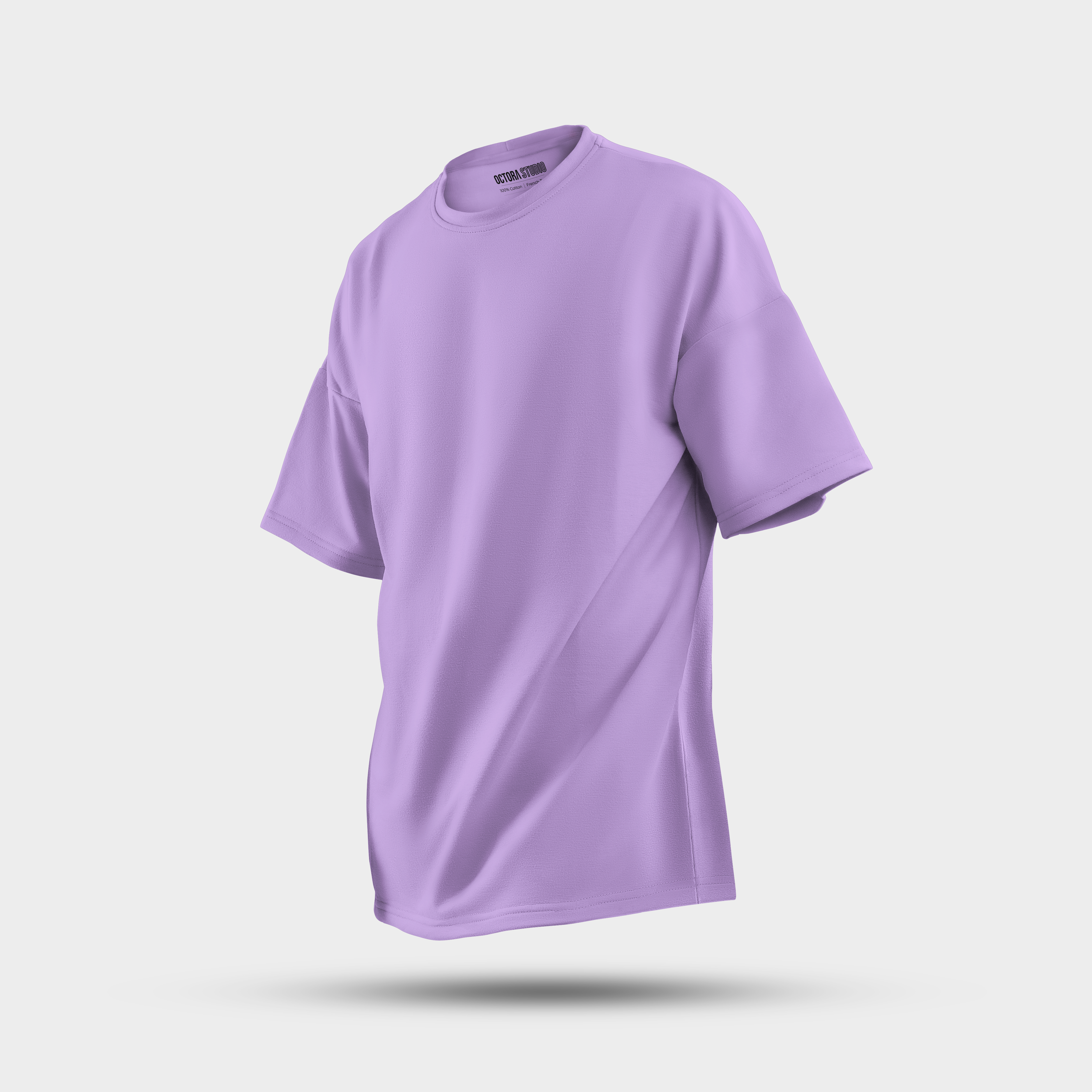 Octora Oversized French Terry T-Shirt – Lavender | Bio-Washed French Terry Oversized Tee  🤎 Beige