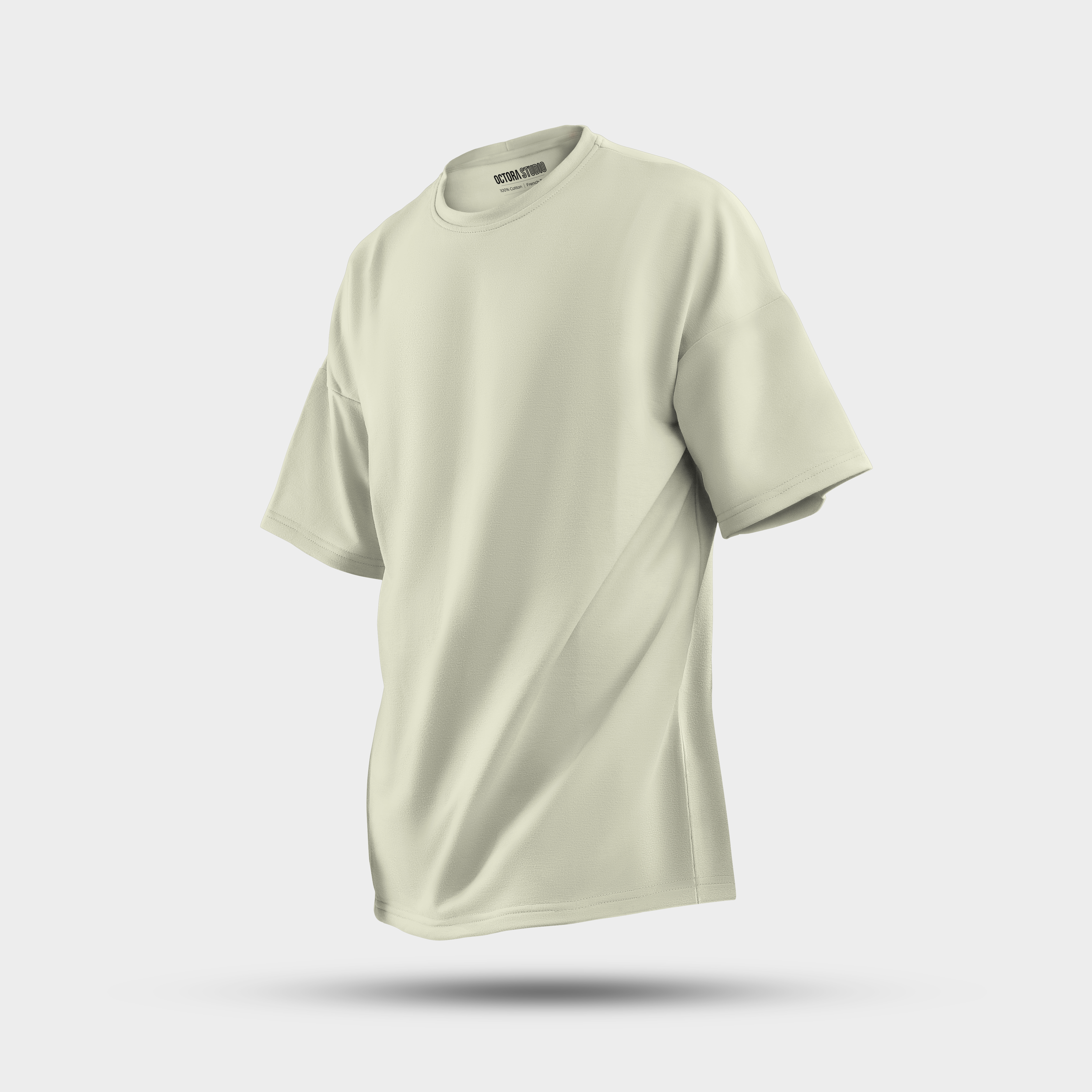 Octora Oversized French Terry T-Shirt – Beige | Premium French Terry 100% Cotton Tee