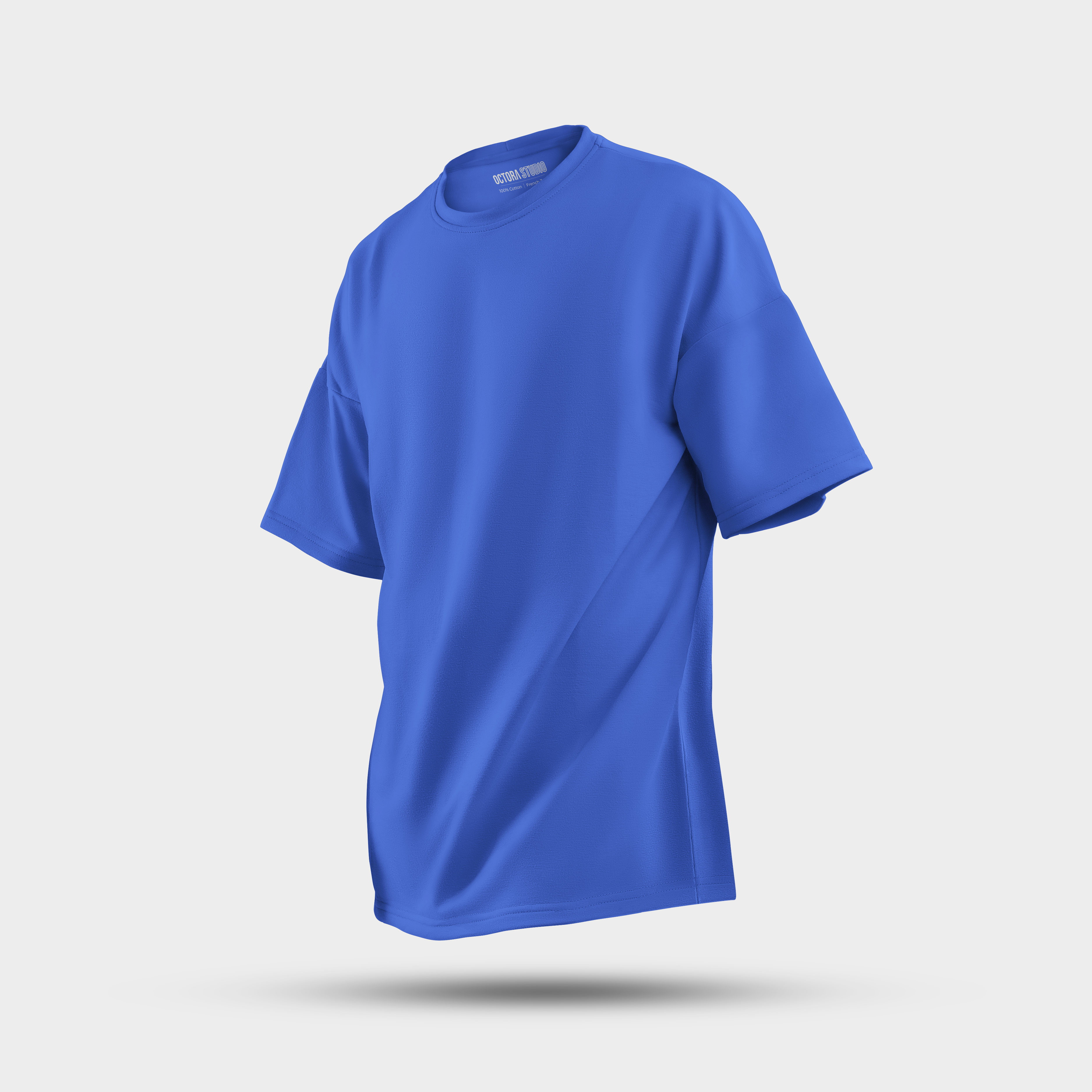 Octora Oversized French Terry T-Shirt – Royal Blue | 240–260 GSM Cotton Oversized Streetwear Tee