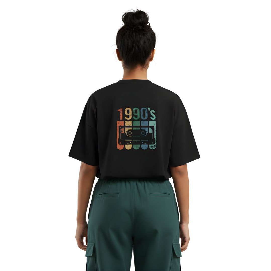 Octora Oversized T-Shirt – 1990’s Retro Tape Edition | 100% Cotton Heavyweight (240–260 GSM)