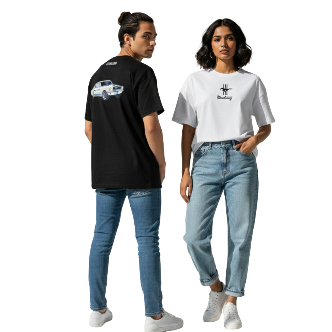 Octora Oversized Printed T-Shirt – Mustang Edition | 100% Cotton Heavyweight (240–260 GSM)