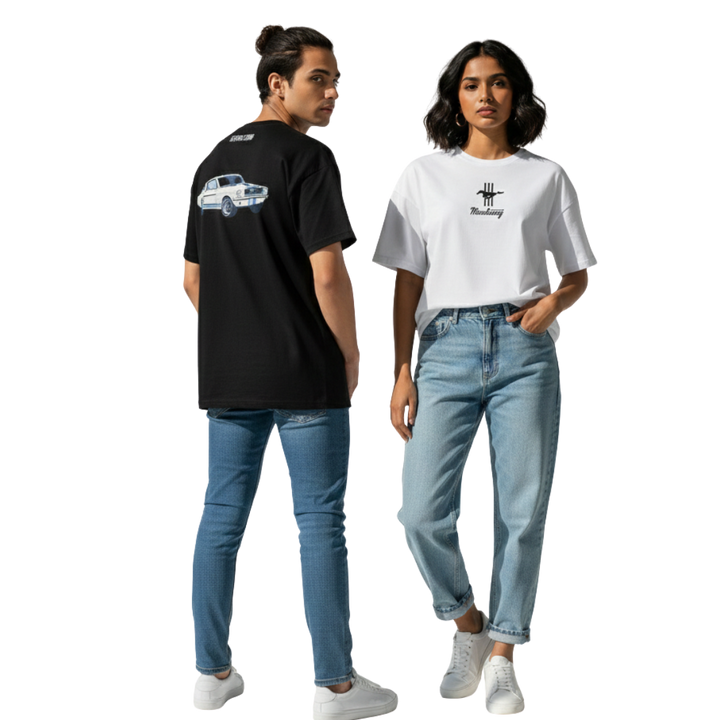 Octora Oversized Printed T-Shirt – Mustang Edition | 100% Cotton Heavyweight (240–260 GSM)