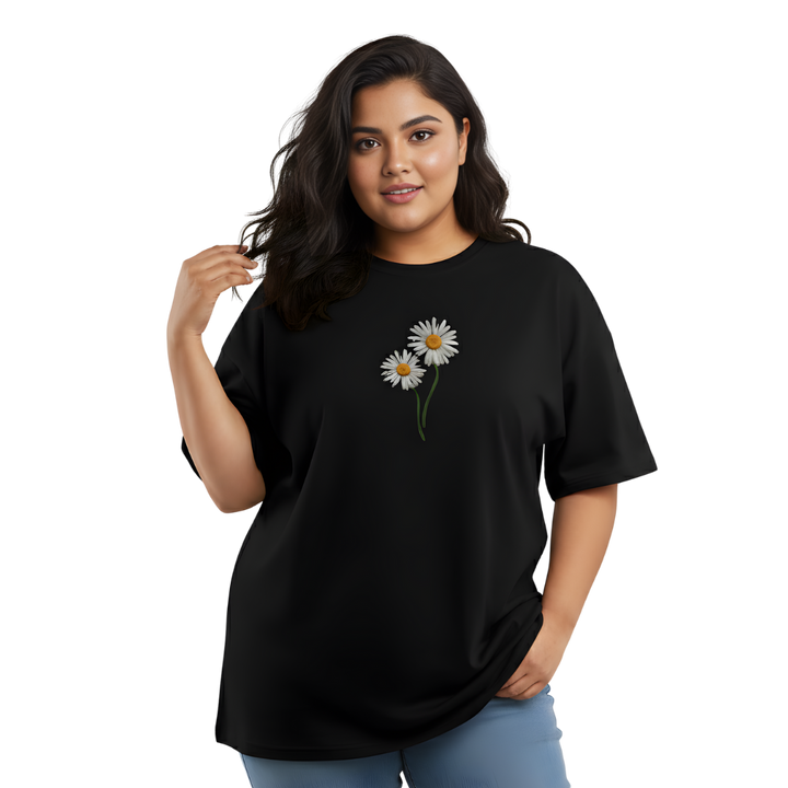 Octora Oversized T-Shirt – Daisy Bloom Edition | 100% Cotton Heavyweight (240–260 GSM)
