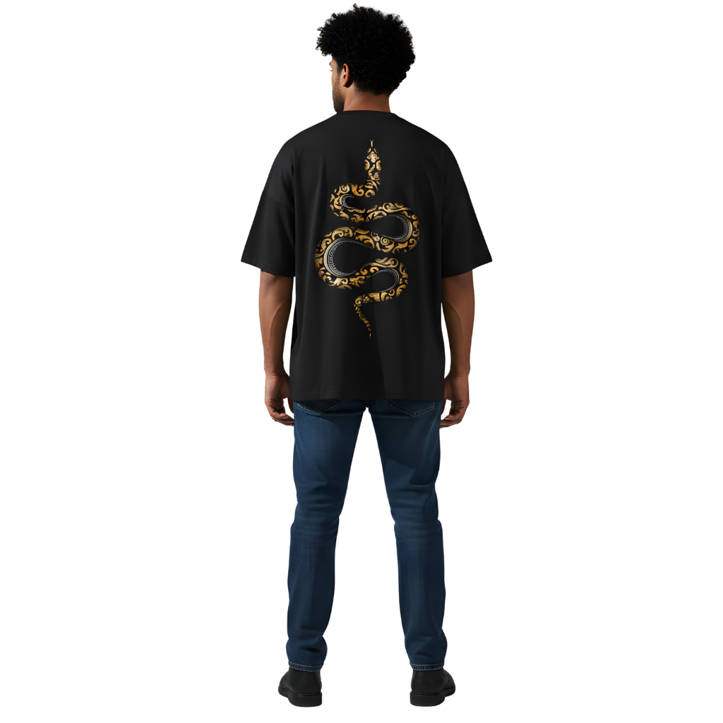 Octora Oversized T-Shirt – Royal Serpent Edition | 100% Cotton Heavyweight (240–260 GSM)