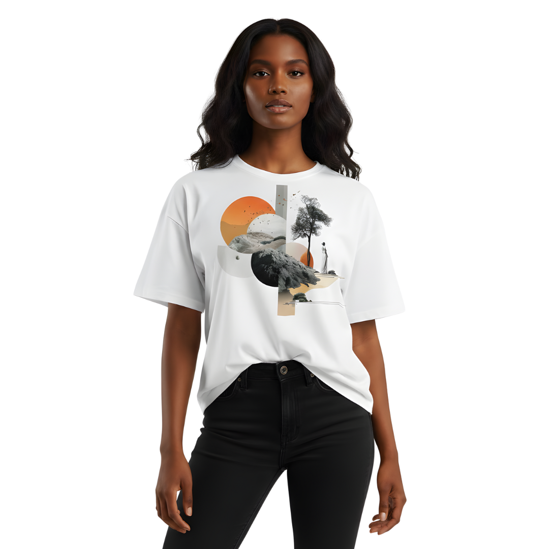 Octora Oversized T-Shirt – Sunset Mirage Edition | 100% Cotton Heavyweight (240–260 GSM)