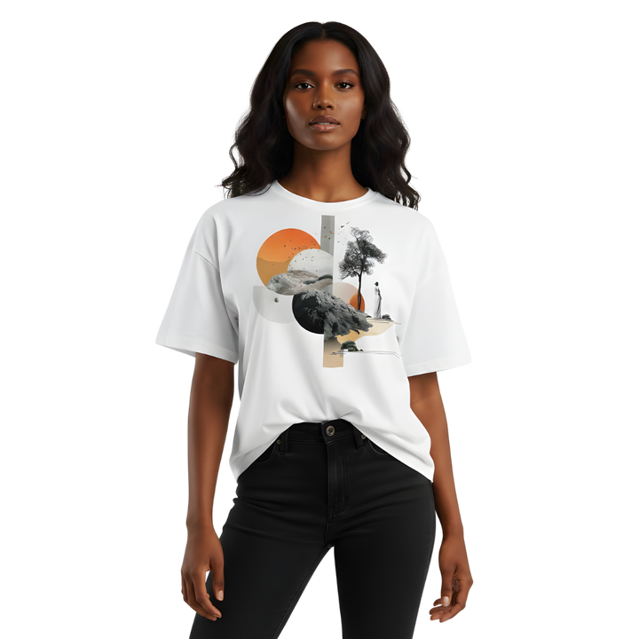 Octora Oversized T-Shirt – Sunset Mirage Edition | 100% Cotton Heavyweight (240–260 GSM)