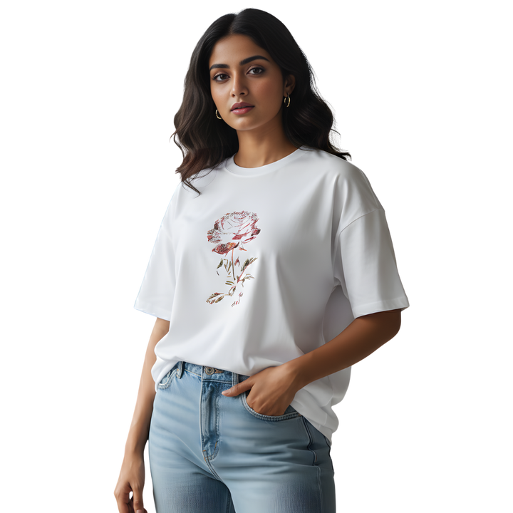 Octora Oversized T-Shirt – Midnight Bloom Edition | 100% Cotton Heavyweight (240–260 GSM)