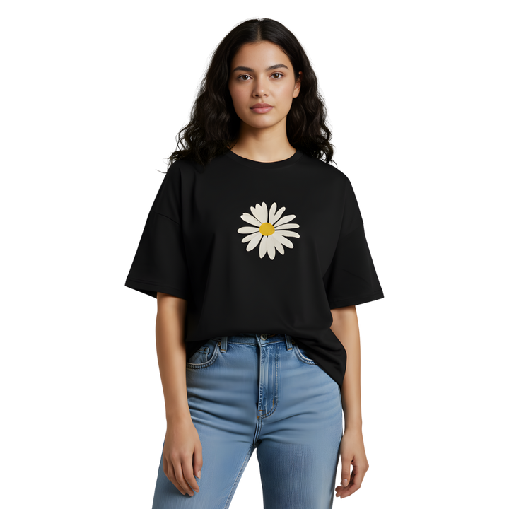 Octora Oversized T-Shirt – Daisy Core Edition | 100% Cotton Heavyweight (240–260 GSM)