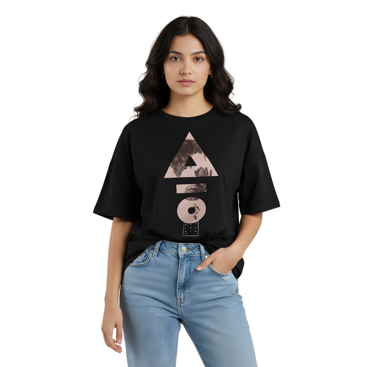 Octora Oversized T-Shirt – Geometric Flow Edition | 100% Cotton Heavyweight (240–260 GSM)