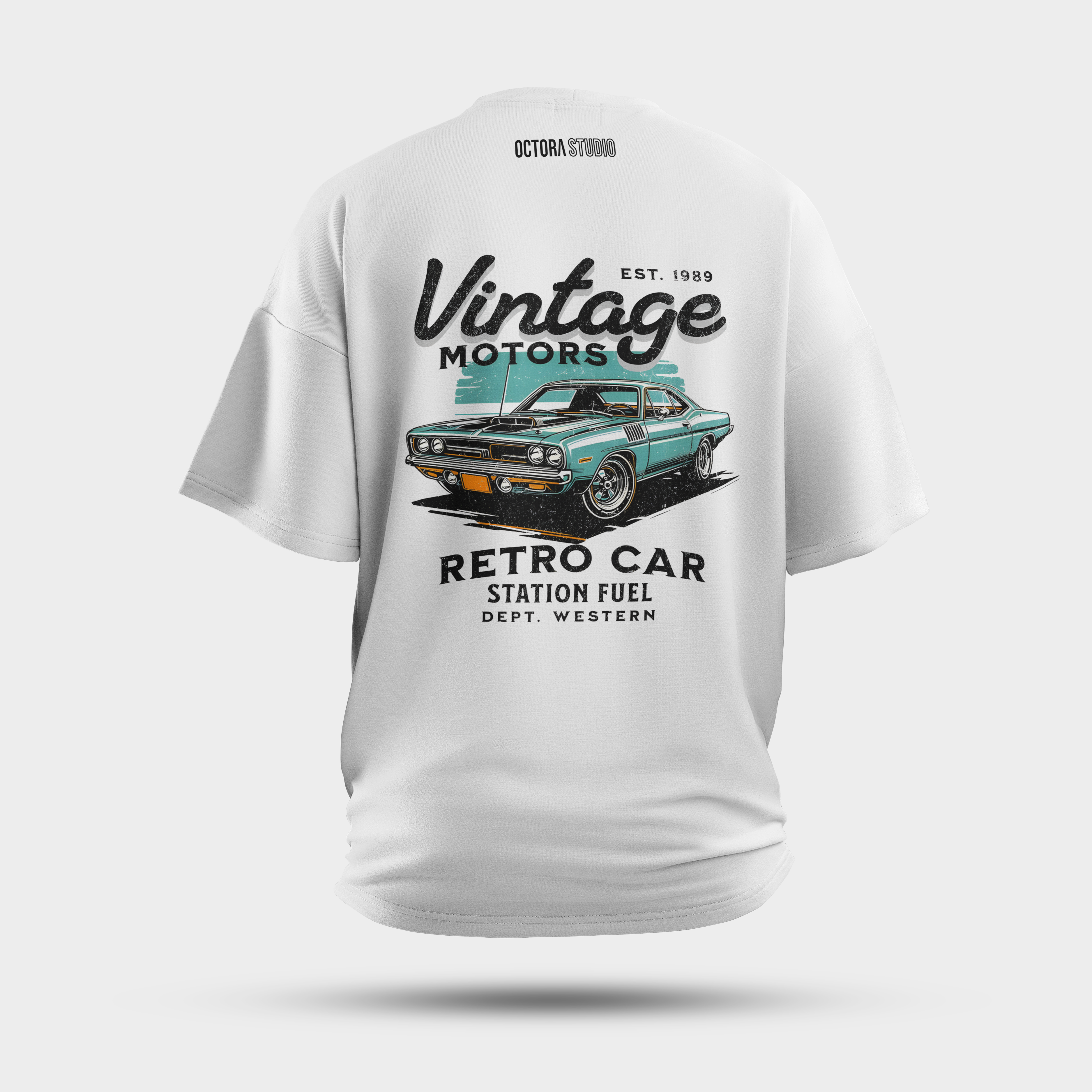Vintage Retro Car Oversized T-Shirt – Classic Muscle Car Graphic Tee