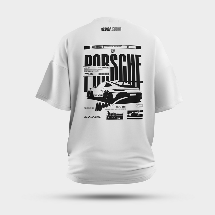 Octora Oversized T-Shirt – Porsche GT3RS Edition | 100% Cotton Heavyweight (240–260 GSM)
