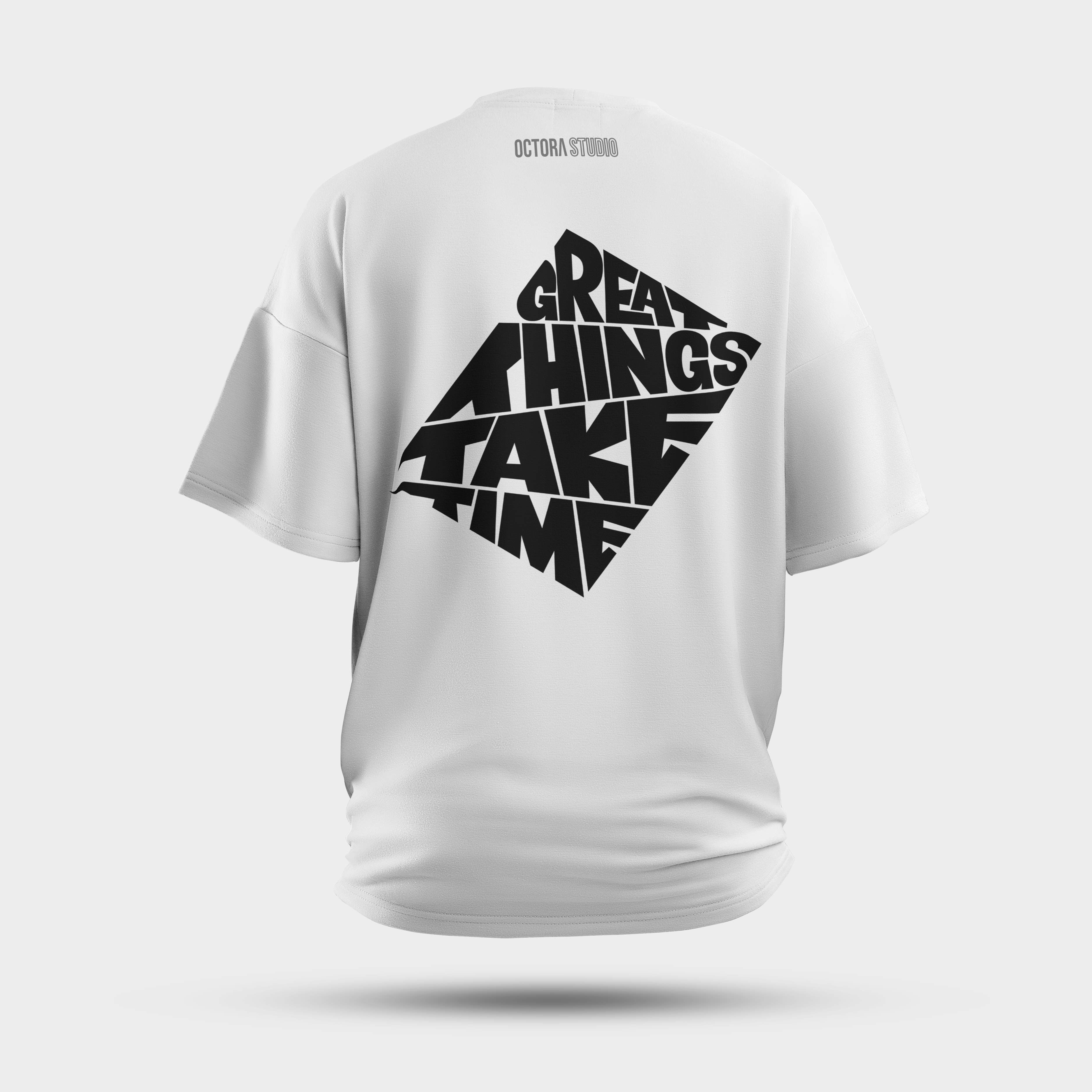 Typography Oversized T-Shirt – Great Things Take Time Graphic