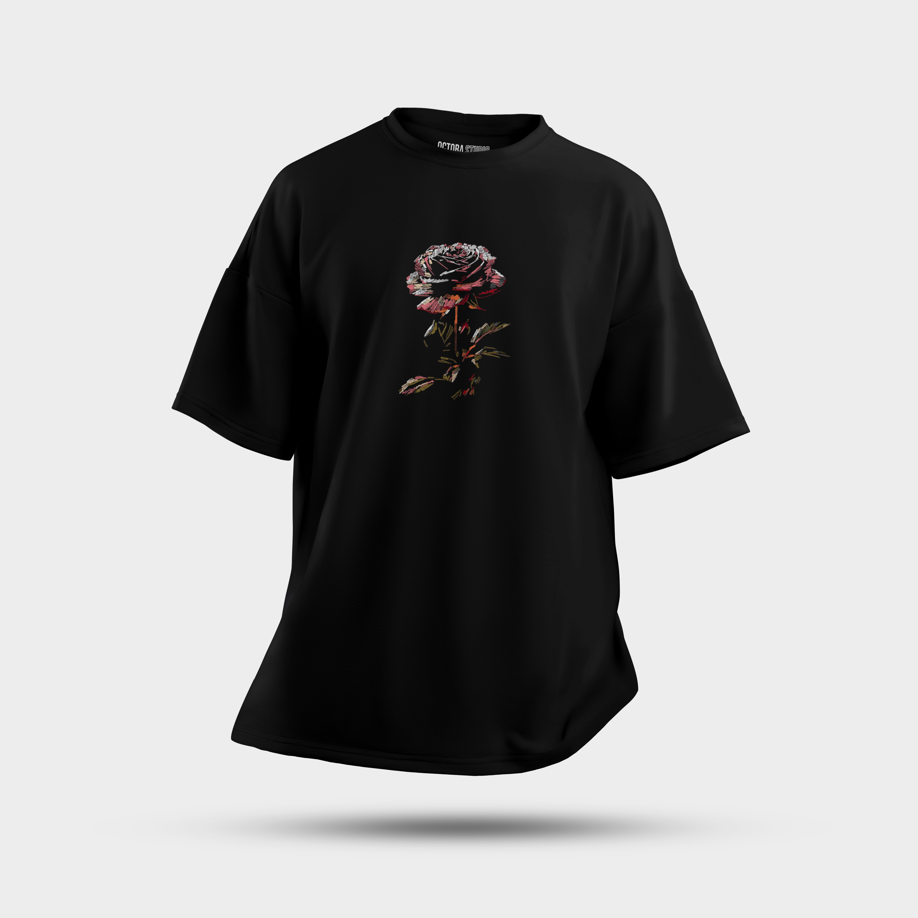 Octora Oversized T-Shirt – Midnight Bloom Edition | 100% Cotton Heavyweight (240–260 GSM)