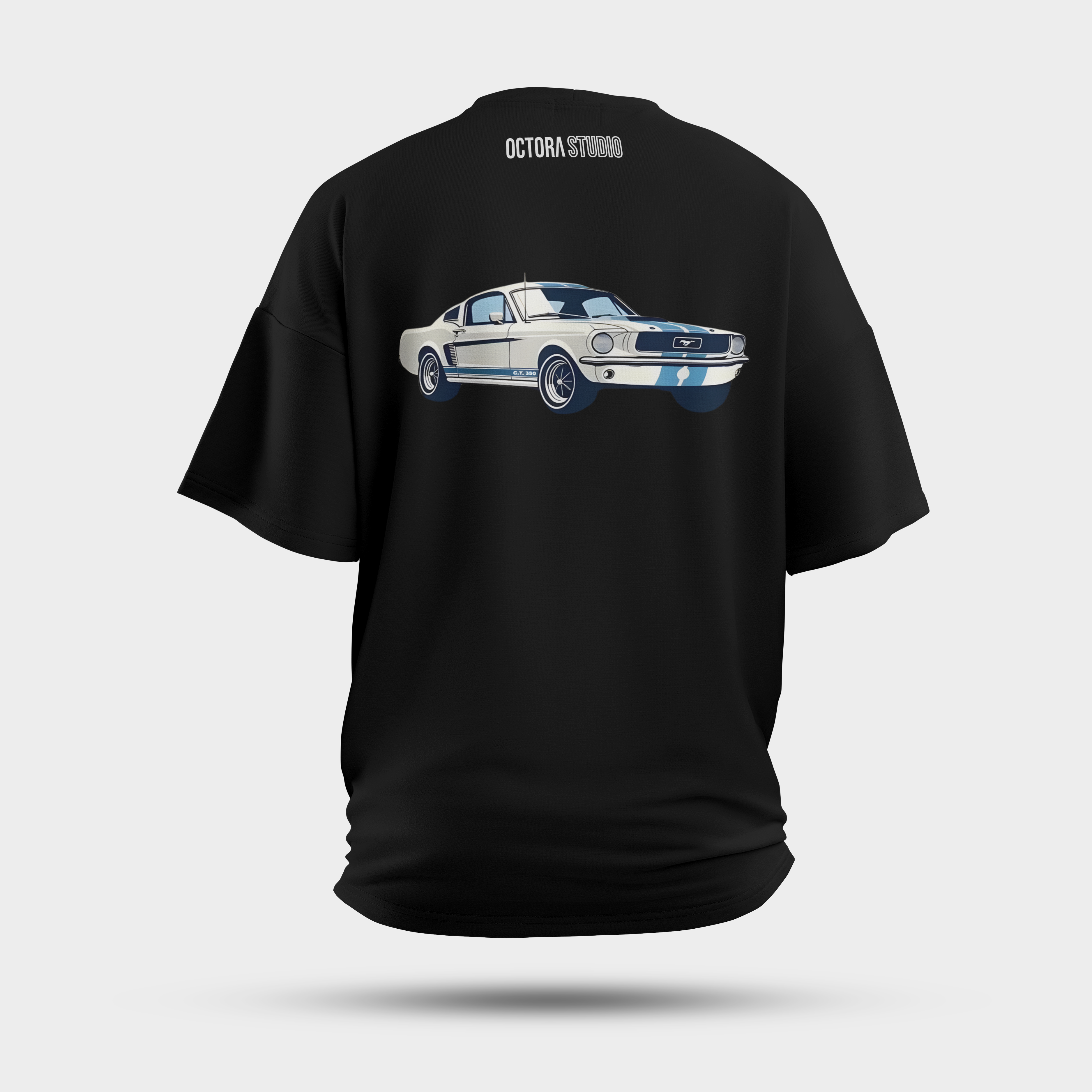 Octora Oversized Printed T-Shirt – Mustang Edition | 100% Cotton Heavyweight (240–260 GSM)