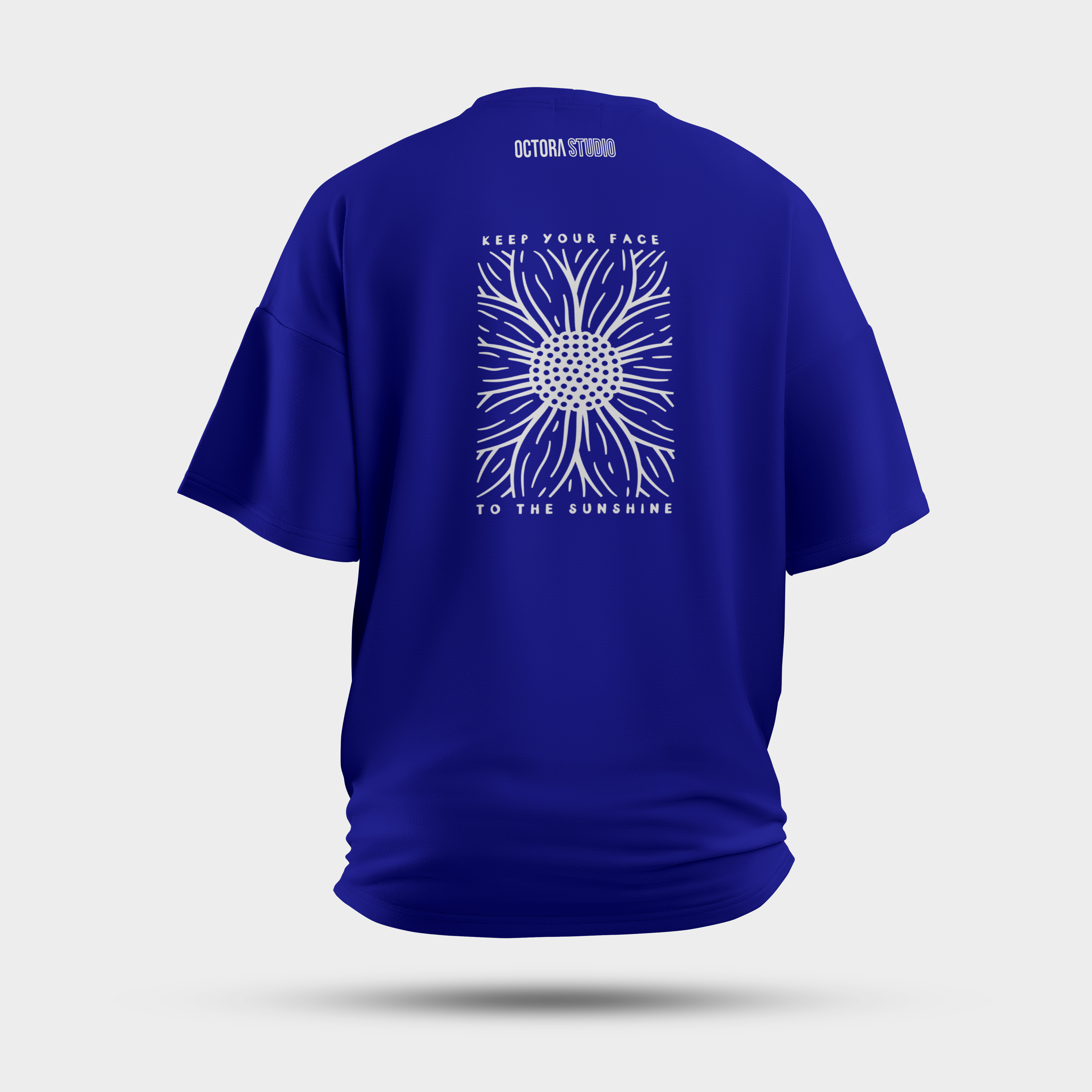 Sunflower Line Art Oversized T-Shirt – Inspirational Quote Graphic Tee | Premium Cotton