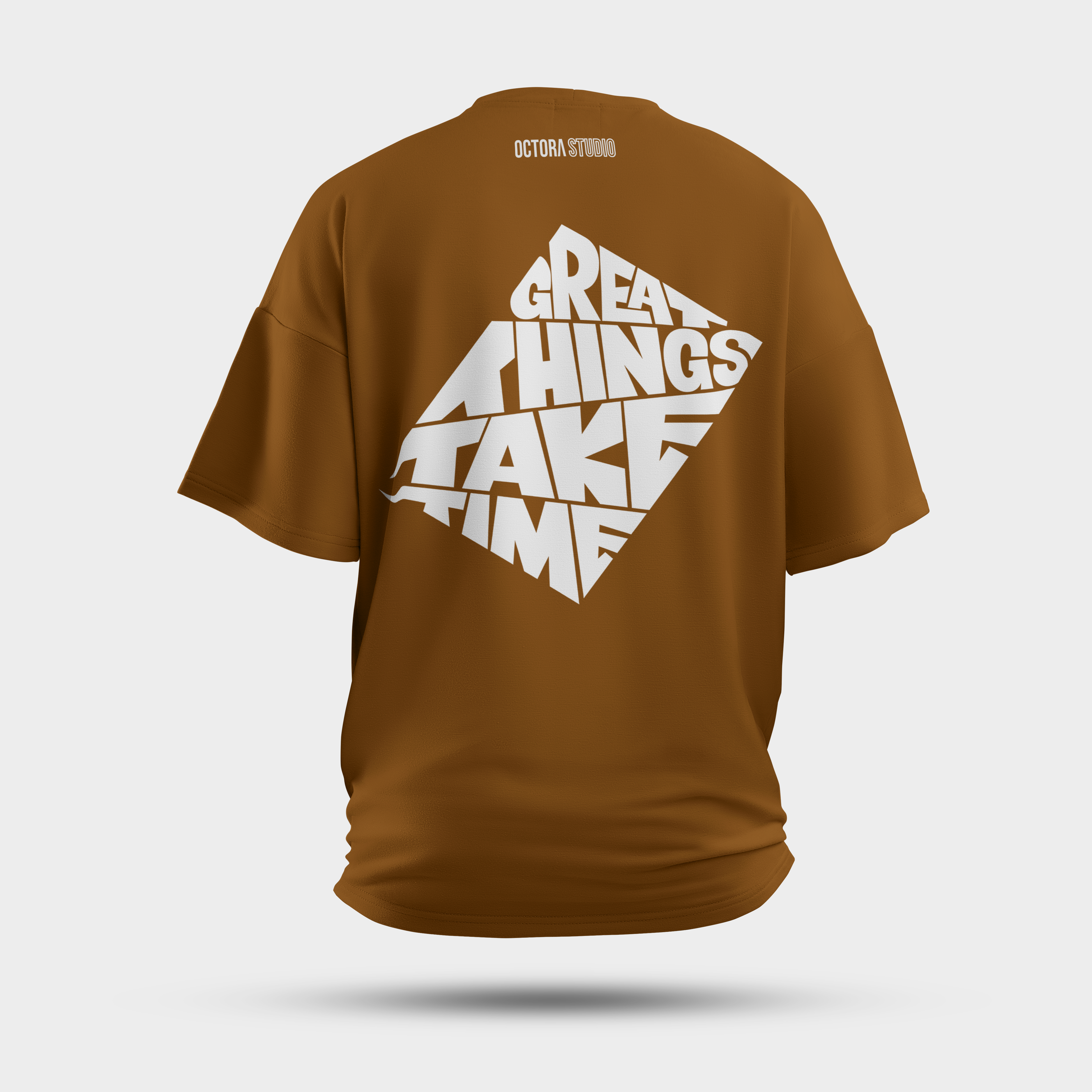 Typography Oversized T-Shirt – Great Things Take Time Graphic
