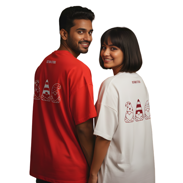 Cute Christmas Gnomes Oversized T-Shirt – Holiday Special for Students