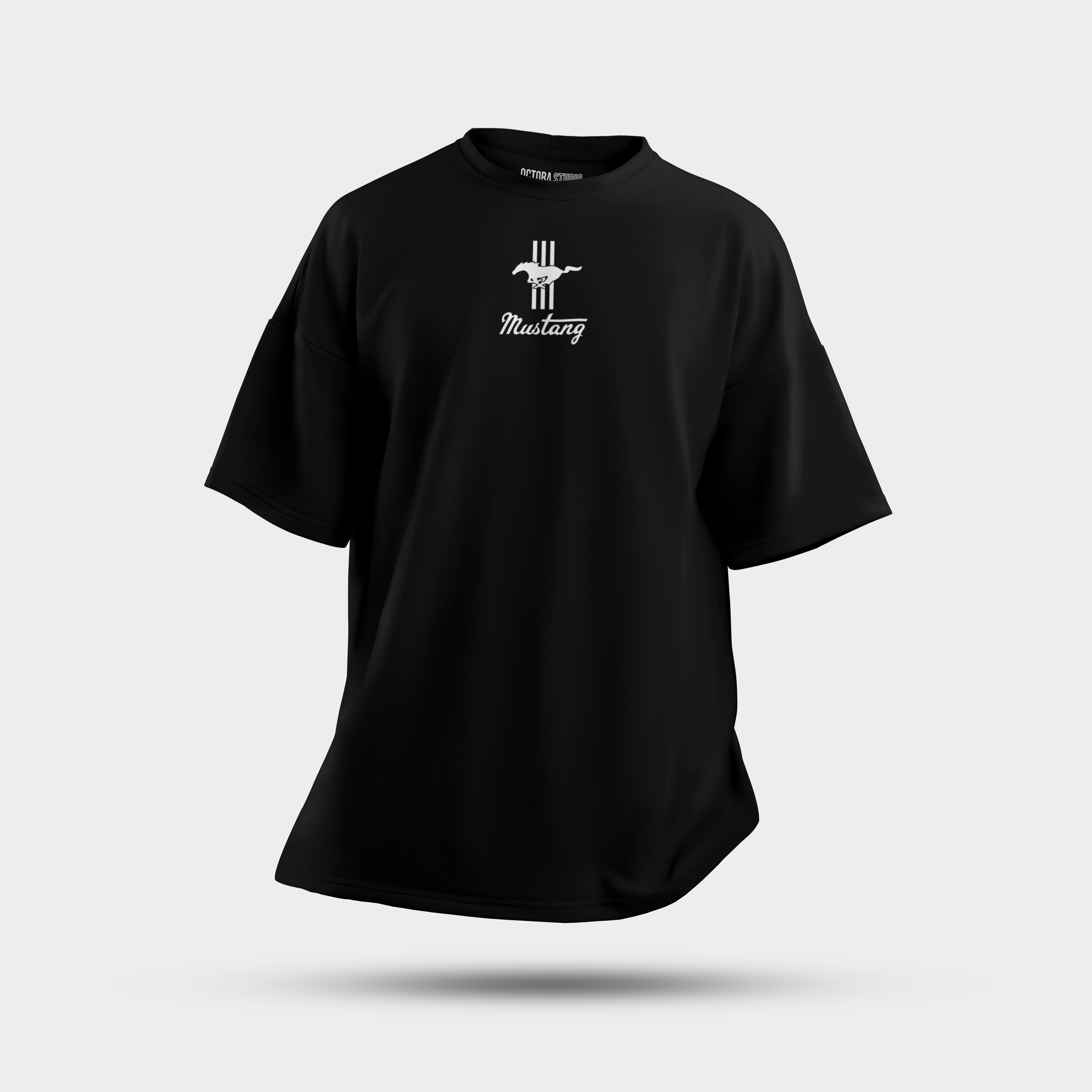 Octora Oversized Printed T-Shirt – Mustang Edition | 100% Cotton Heavyweight (240–260 GSM)