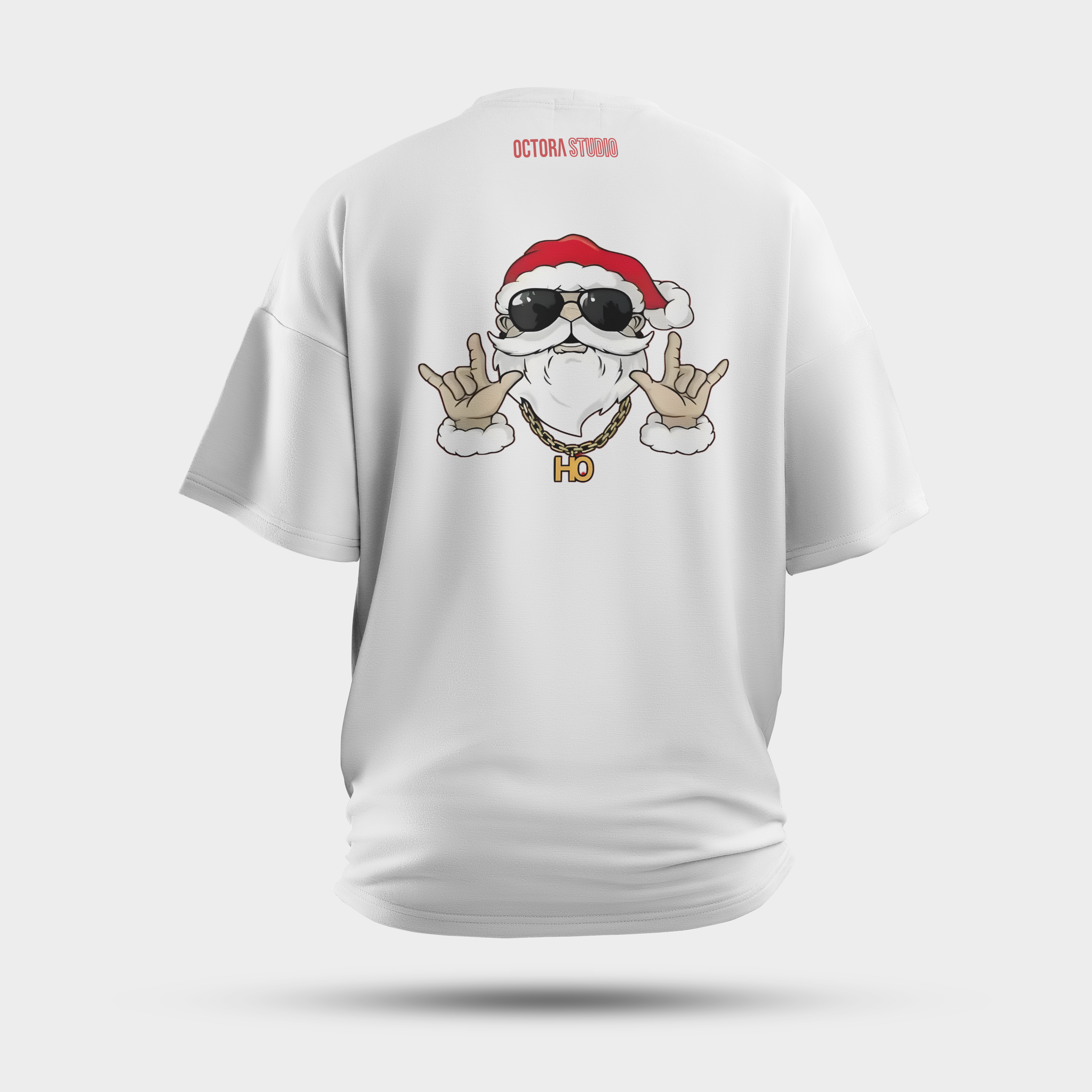 Cool Santa Oversized T-Shirt – Streetwear Christmas Graphic | Heavy 240 GSM Cotton