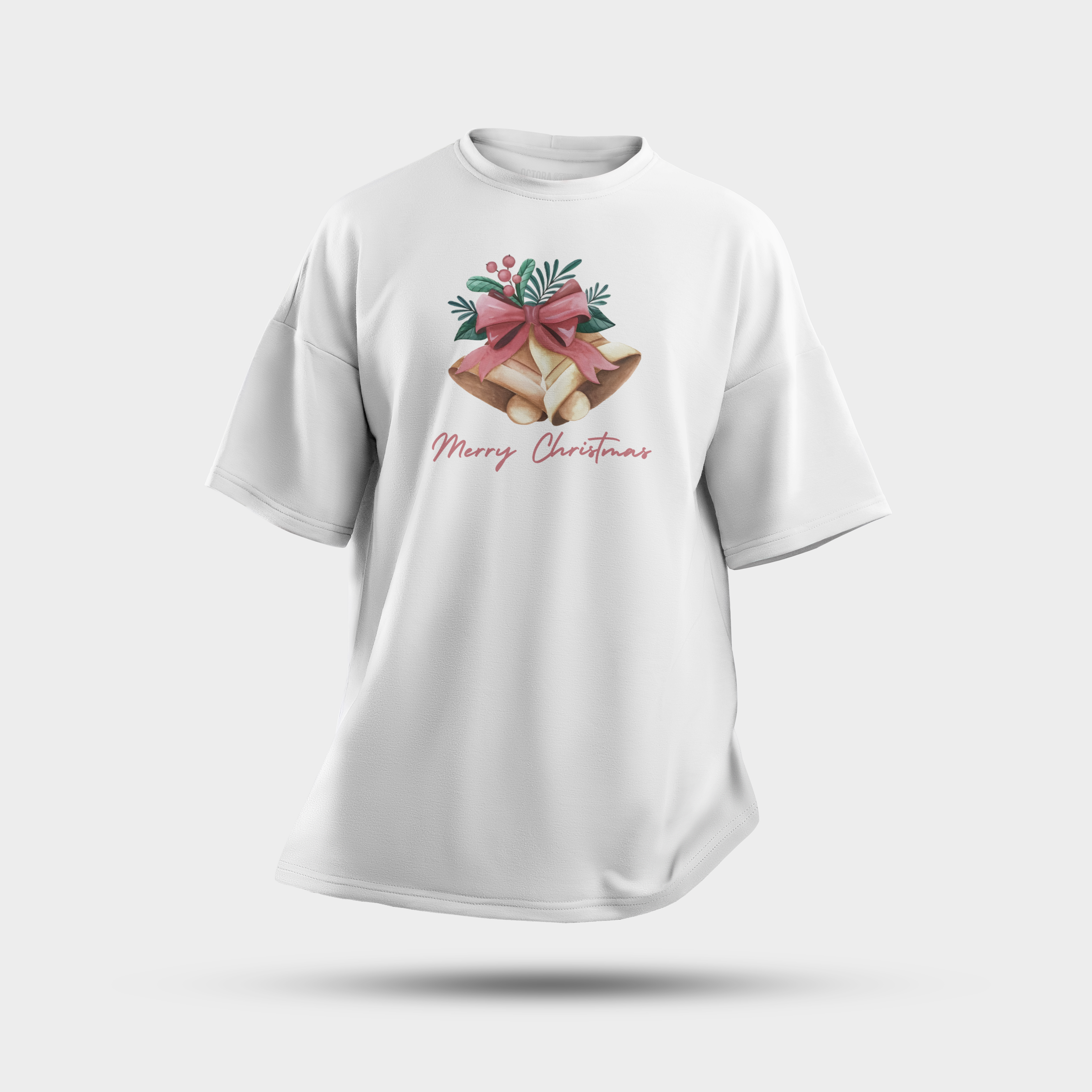 Christmas Bells Oversized T-Shirt – Classic Festive Print for Students